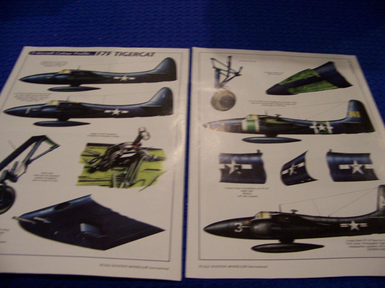 GRUMMAN F7F TIGERCAT “COLOUR PROFILE”..3-PAGES OF COLOR PROFILES (832KK)