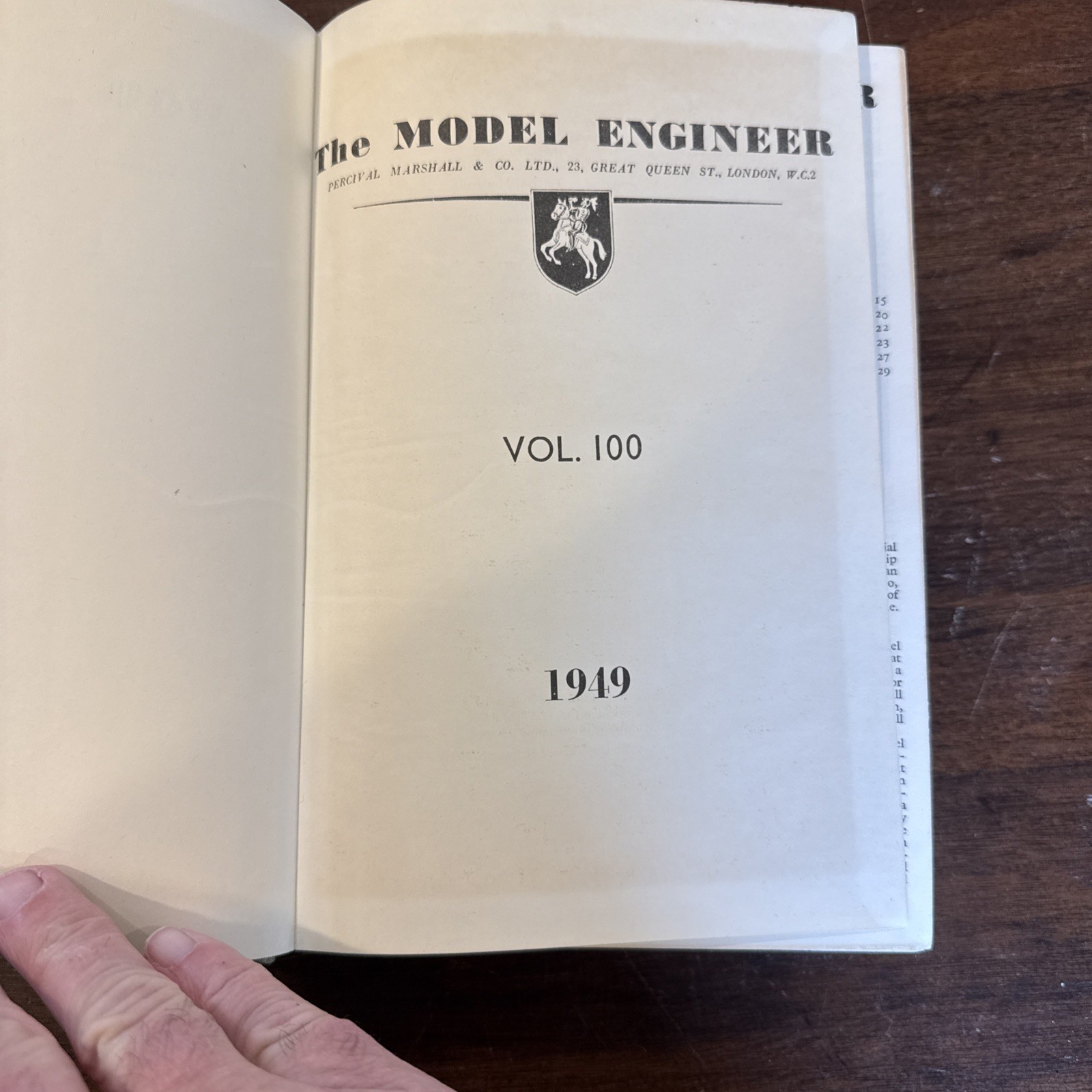 Model Engineer Volume 100 HB 1949 Facsimile Reprint 1977 Clarke Doble & Brendon