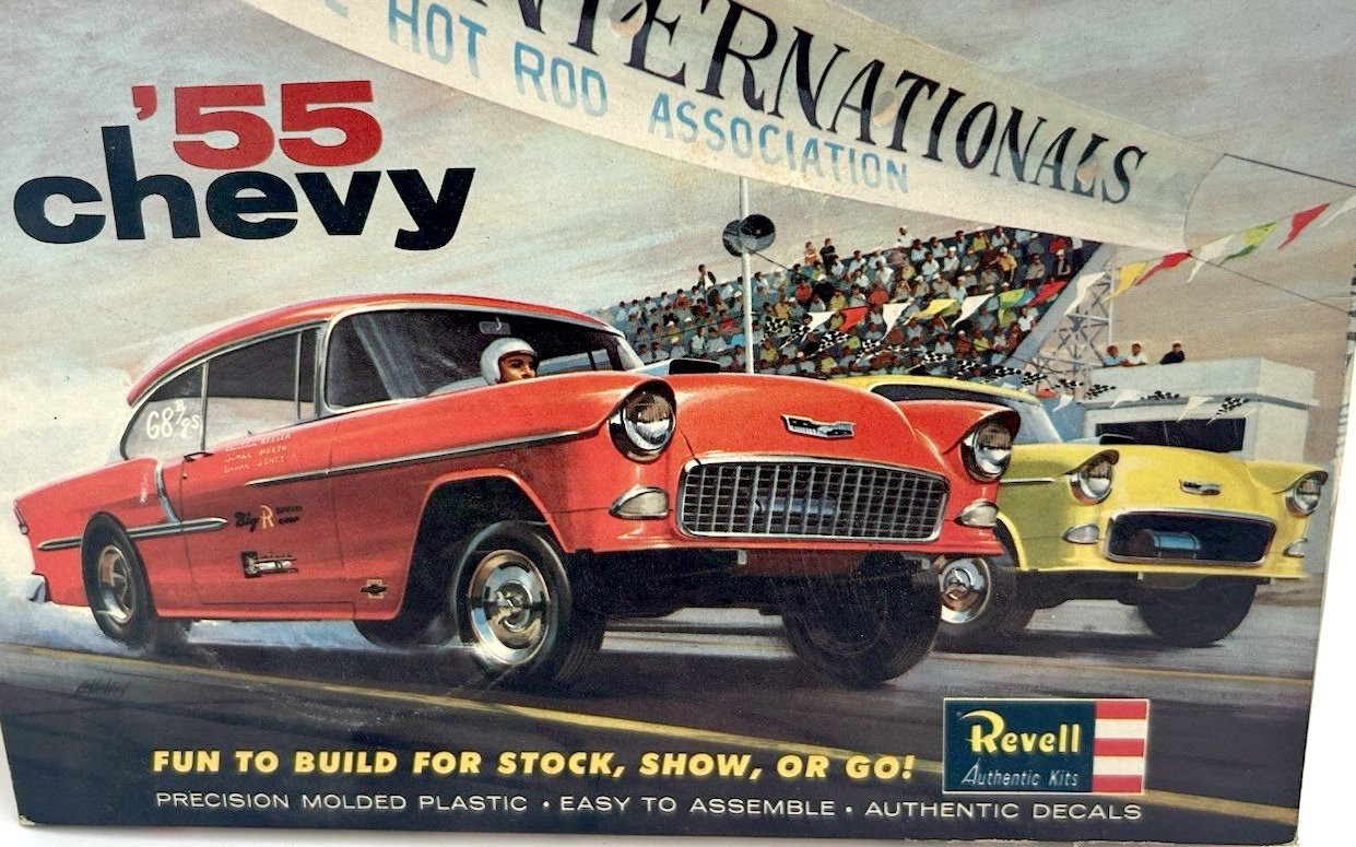Revell ’55 Chevy Model Kit Ad PHOTOCOPY 1964 Model 1/25 Kit Color Copy of Box