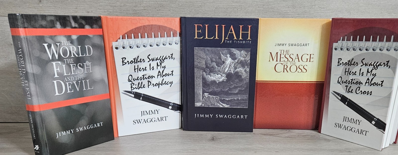 Jimmy Swaggart Lot of 5 Hardcover Books-Elijah, Message, World, Brother Swaggart