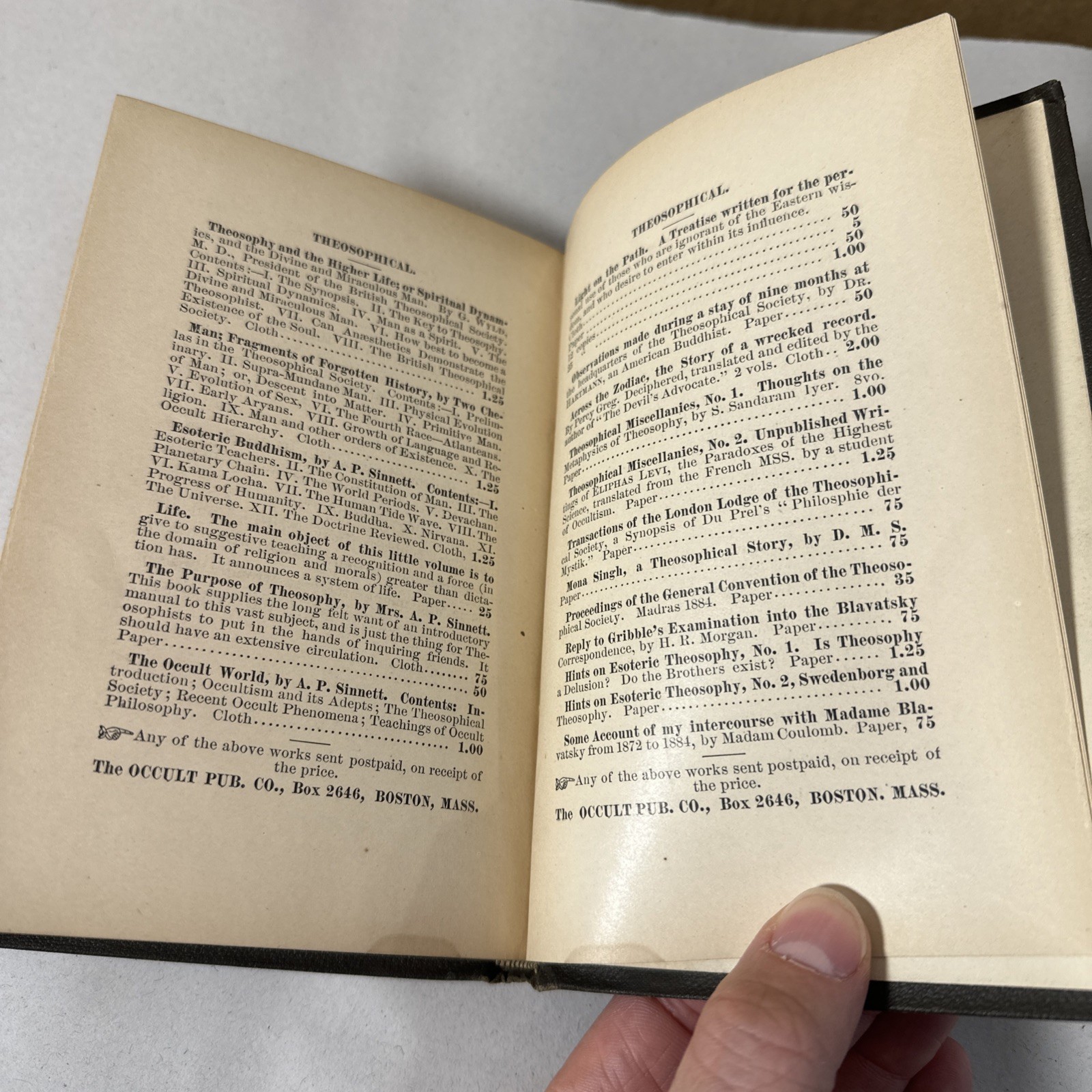 The Purpose of Theosophy by Sinnett 1886 First Edition Occult Book Blavatsky