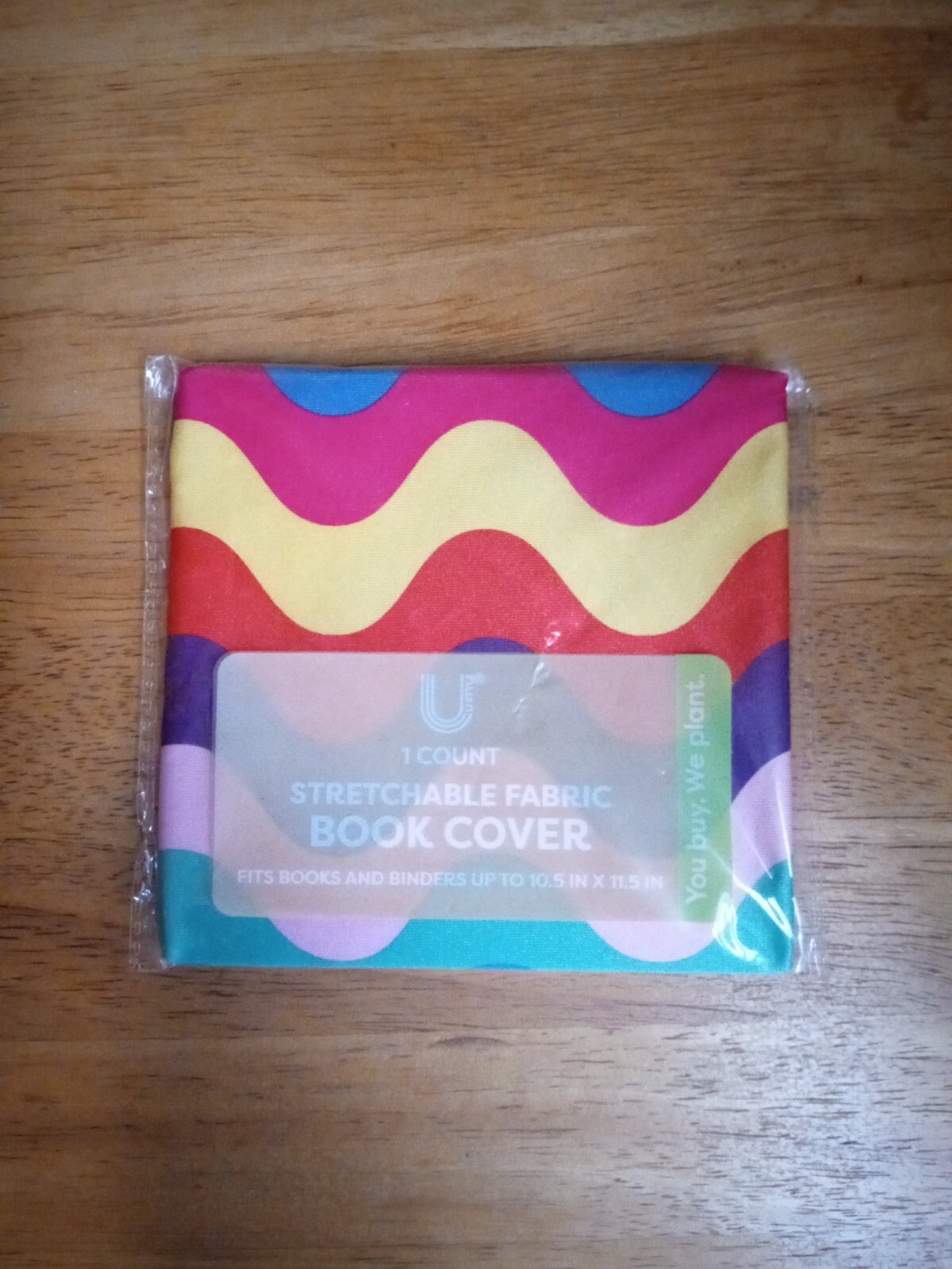 Stretchable Fabric Book Cover, Fits Up To 10.5 IN X 11.5 IN, Rainbow Pattern