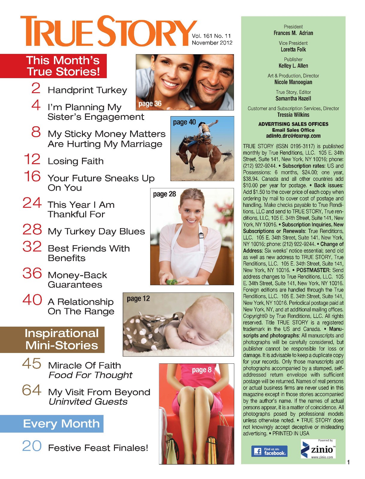 2012 True Story Magazines 9 issues, Apr, May, Jun, Jul, Aug, Sep, Oct, Nov & Dec