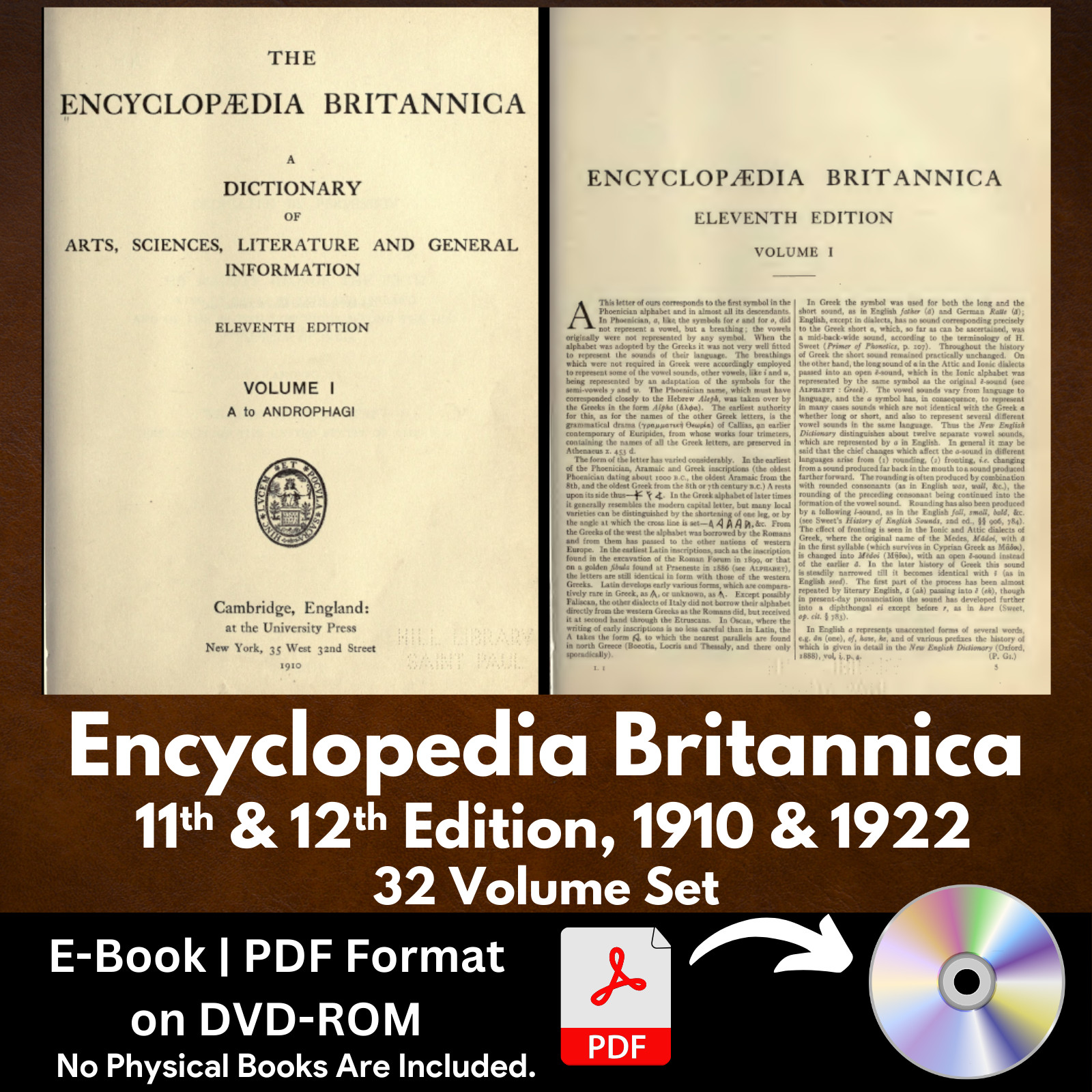 Encyclopedia Britannica 11th & 12th Edition – 32 Volume PDF E-Book set – DVD-ROM
