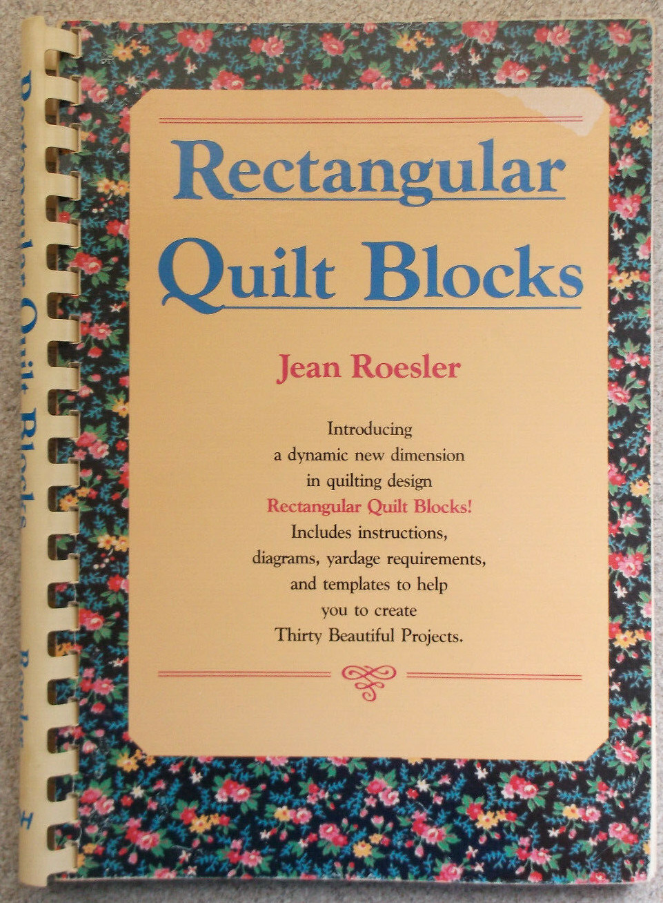 RECTANGULAR QUILT BLOCKS pattern design template 30 projects 1982