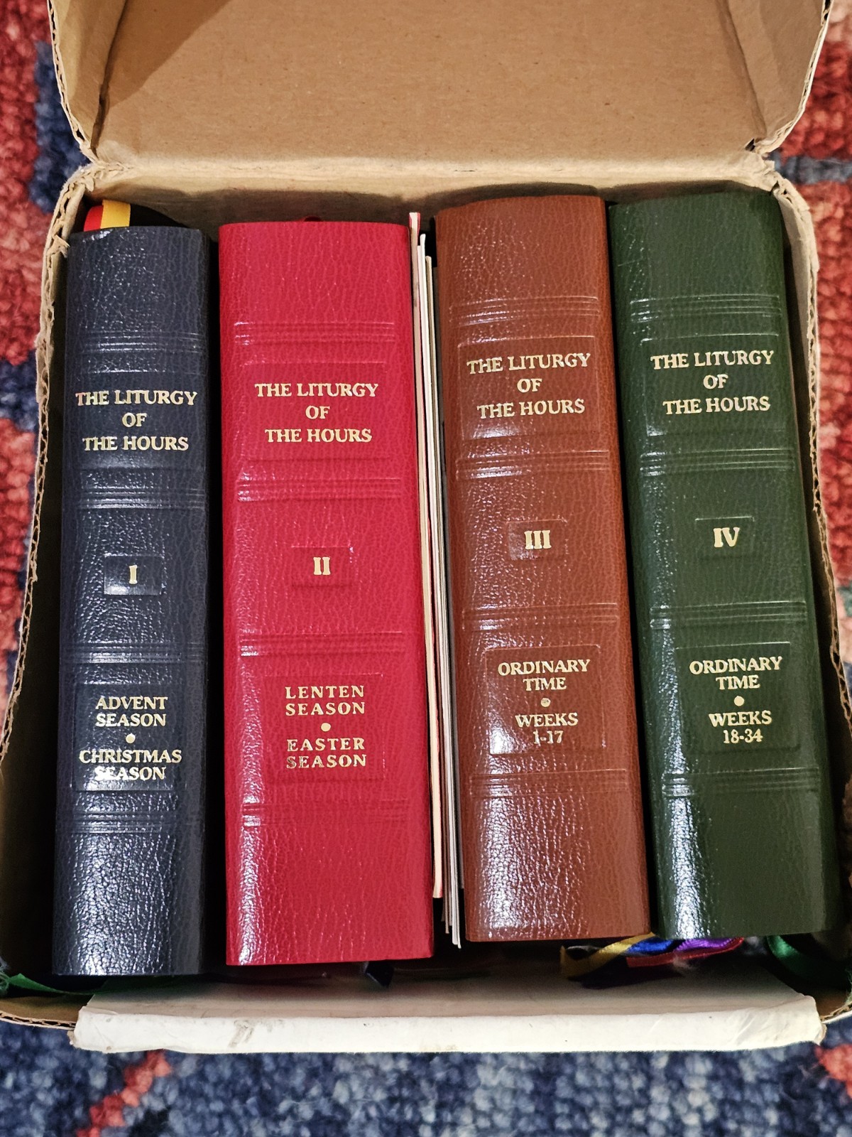 ‘The Liturgy of the Hours’ Vol I-IV 4-Book Set Imitation Leather Bound English
