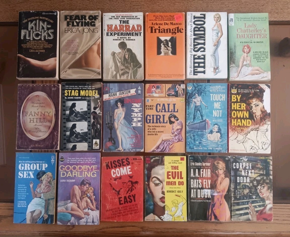 Vintage 1950’s 60’s 70’s Sleaze Paperbacks ~ Lot of 18. GGA. Acceptable.