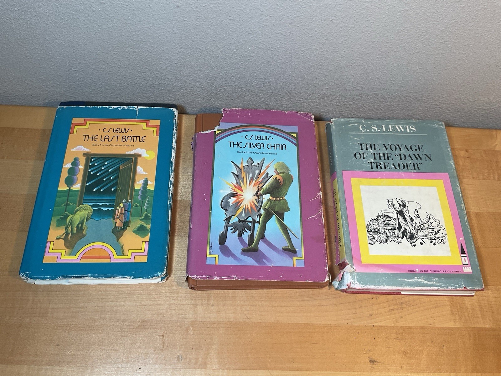 3 Vintage Books C.S. Lewis Narnia – Silver Chair, Last Battle, Voyage Dawn