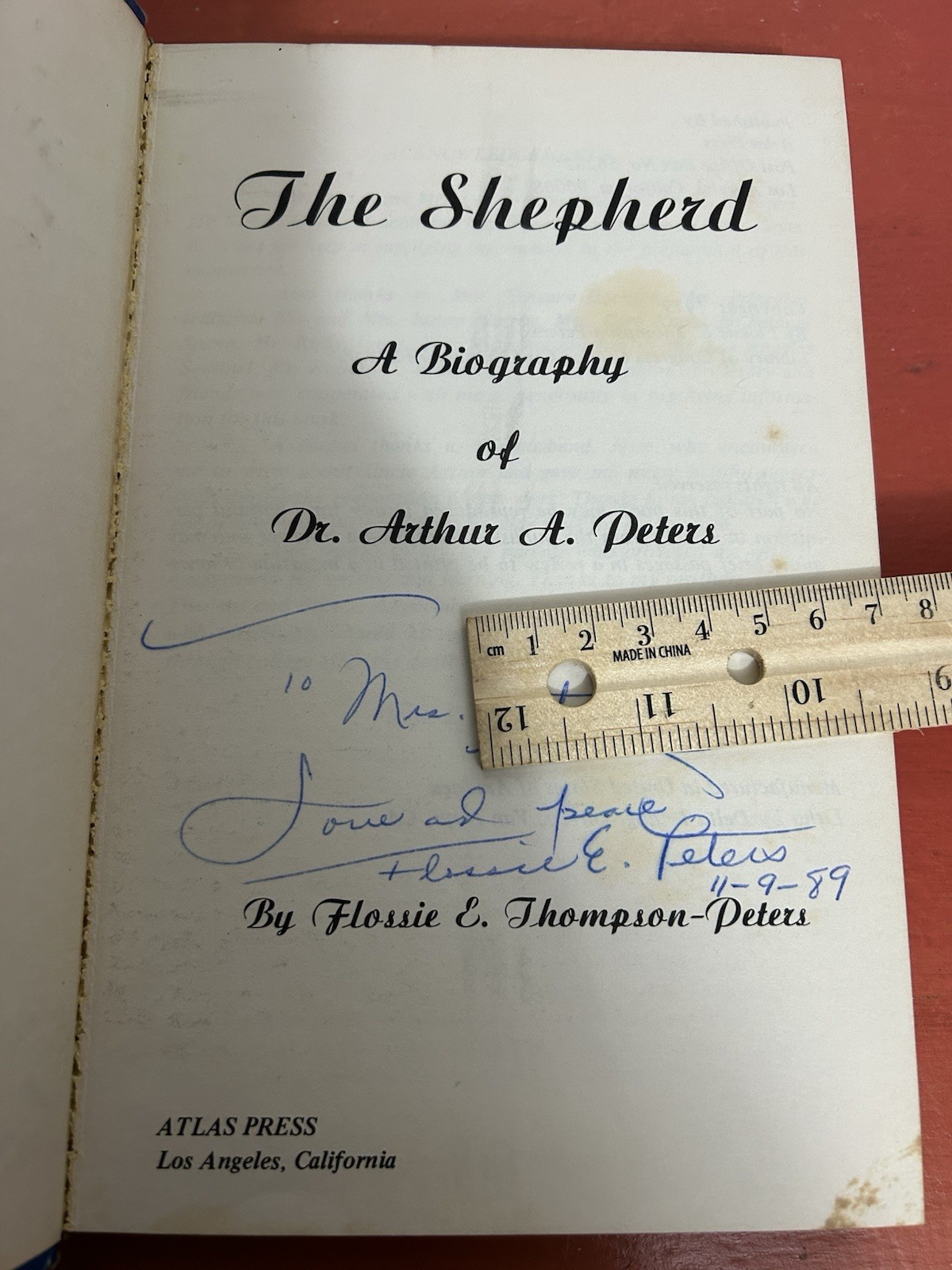 THE SHEPHERD biography Dr. Arthur Peters genealogy author signed Mississippi