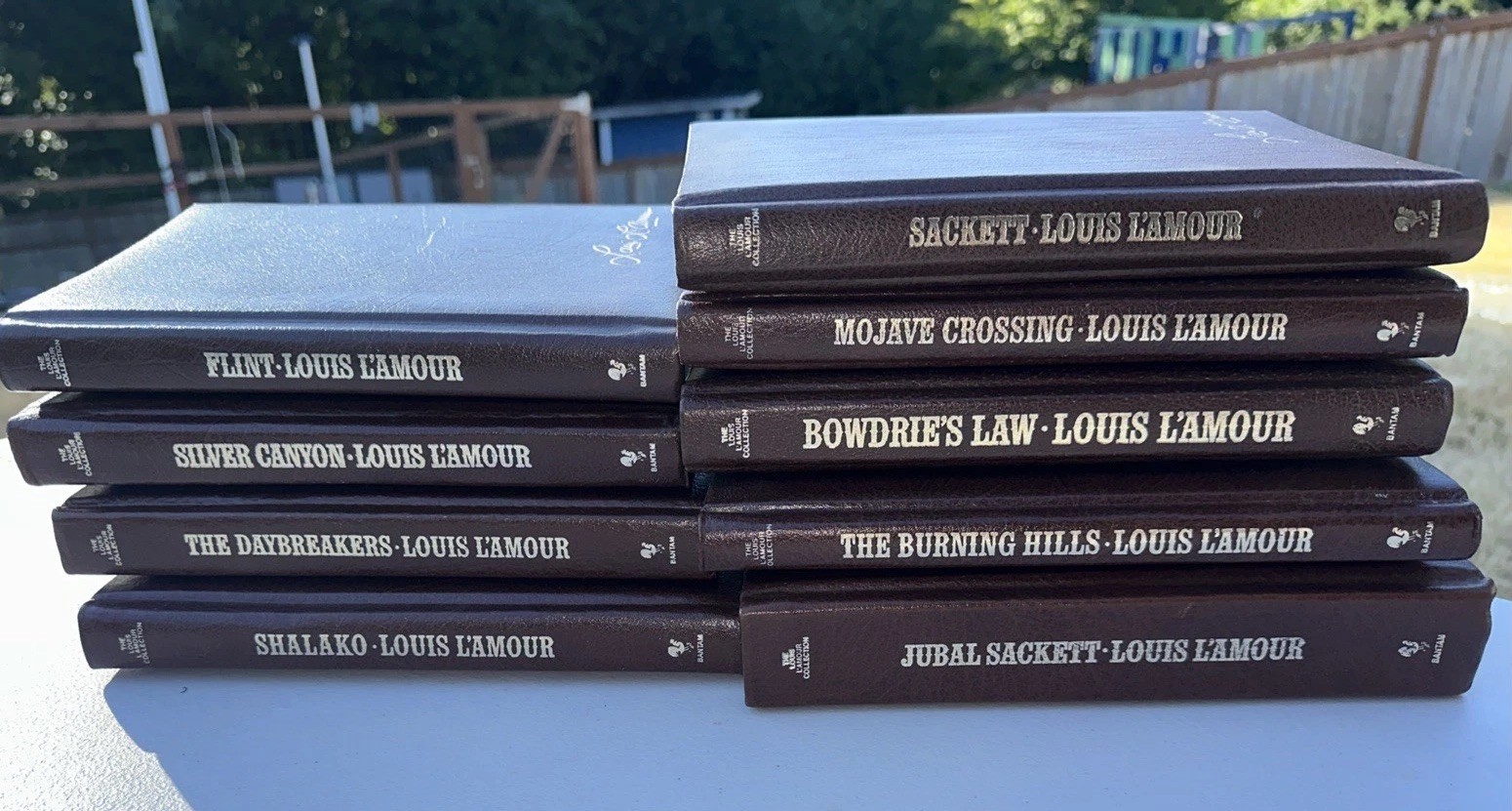 Louis L’Amour Hardcover Western Book Lot Leatherette Bantam Collection 9 Books