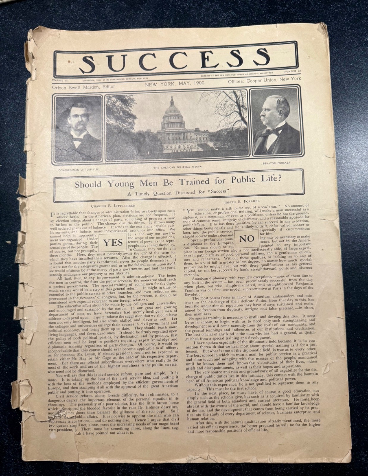 1900 Success Magazine J.P. Morgan Orison Marden Antique Politics Railroading