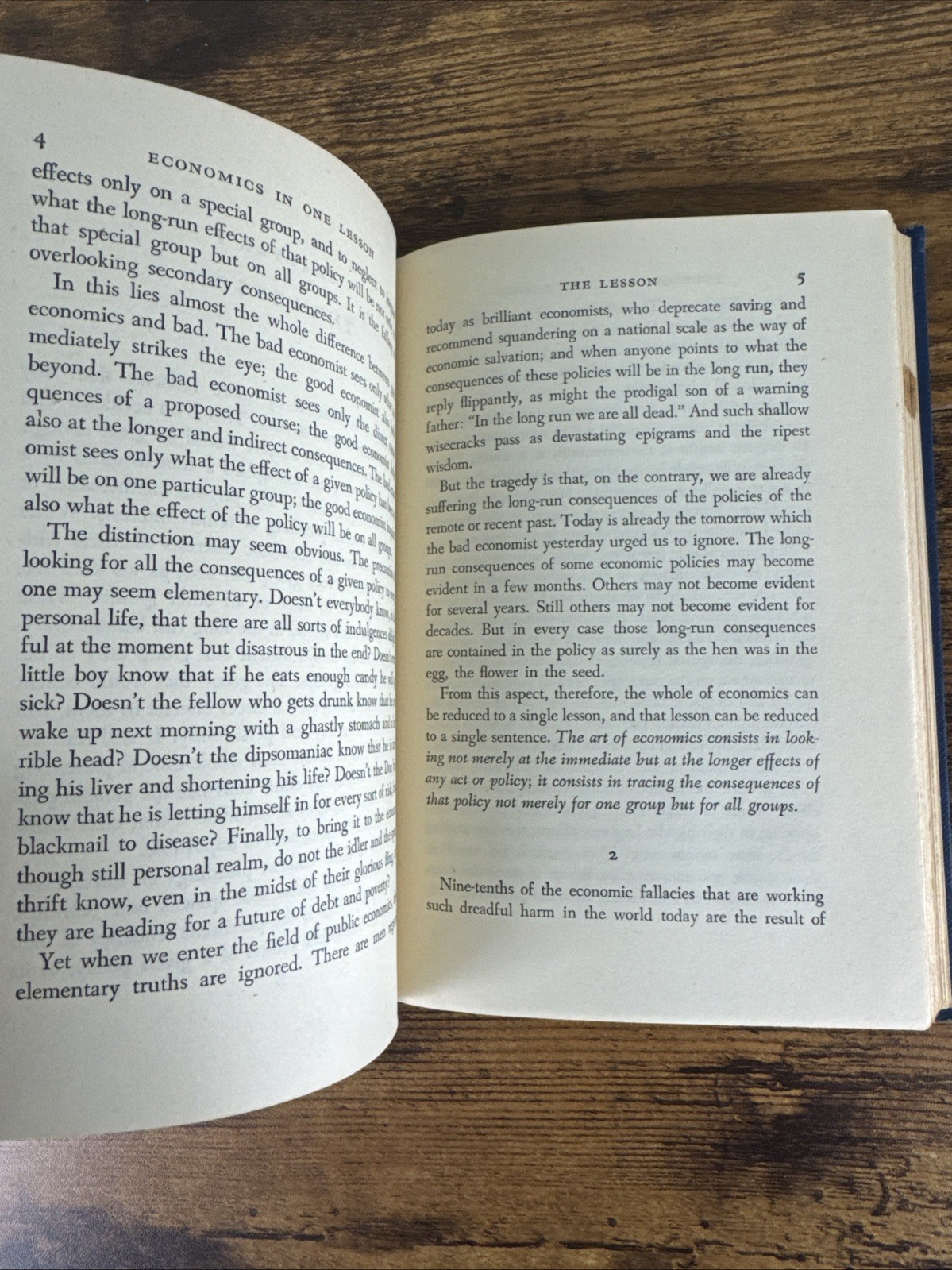 ECONOMICS IN ONE LESSON ~ BY HENRY HAZLITT ~ SIGNED 1946 HARDCOVER