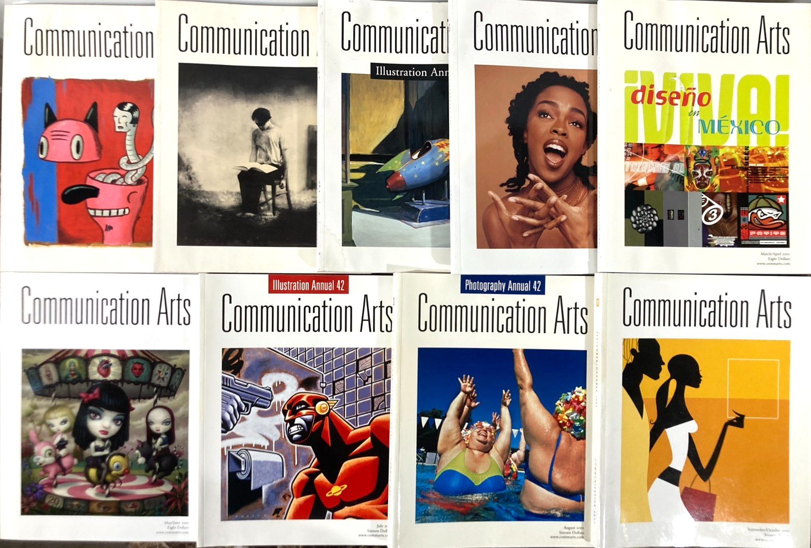 Lot of 9 Communication Arts Magazine Annuals 2000 2001 Advertising Illustration