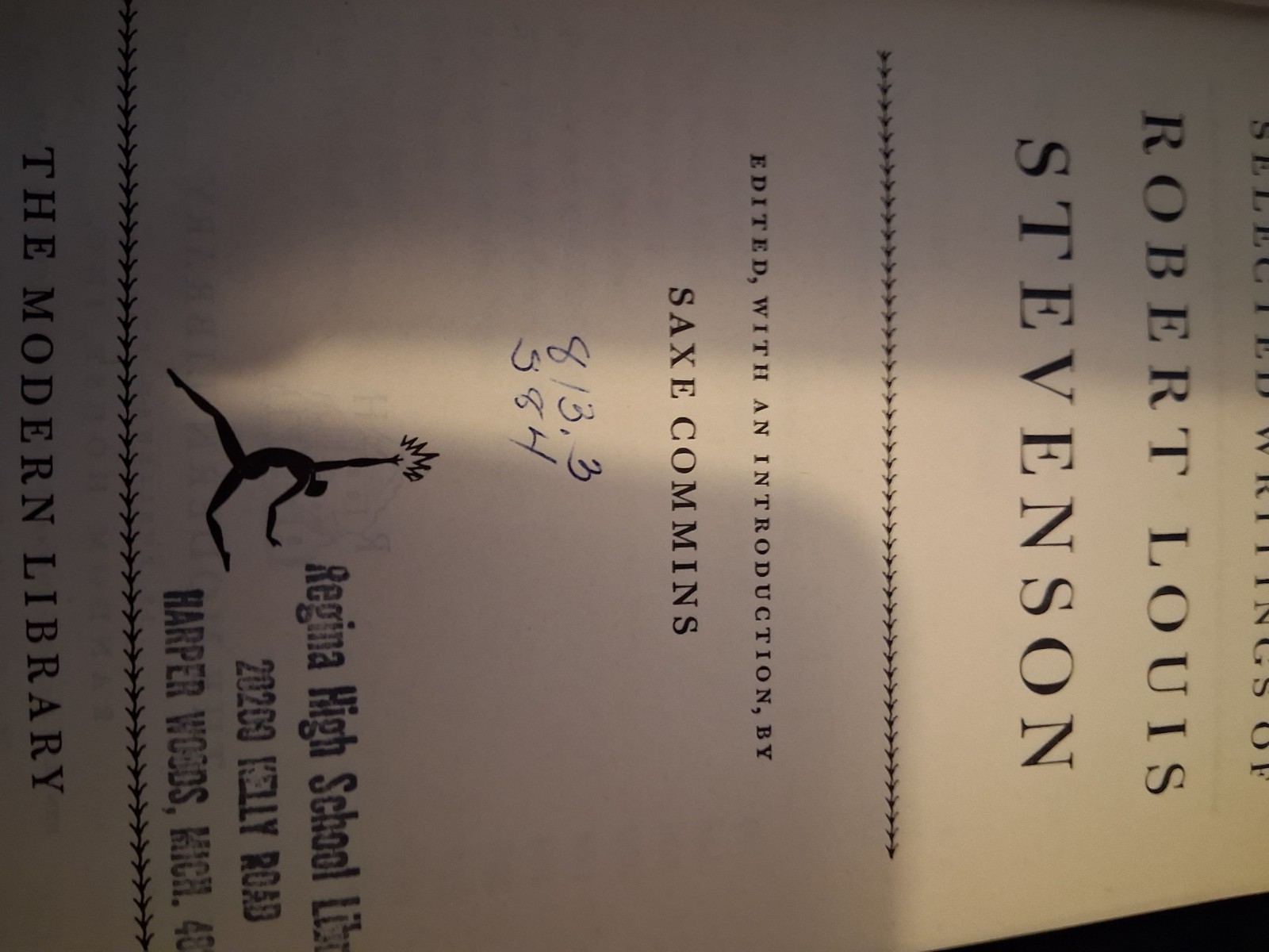 Selected Writings of Robert Louis Stevenson Random House First Printing 1947 HC