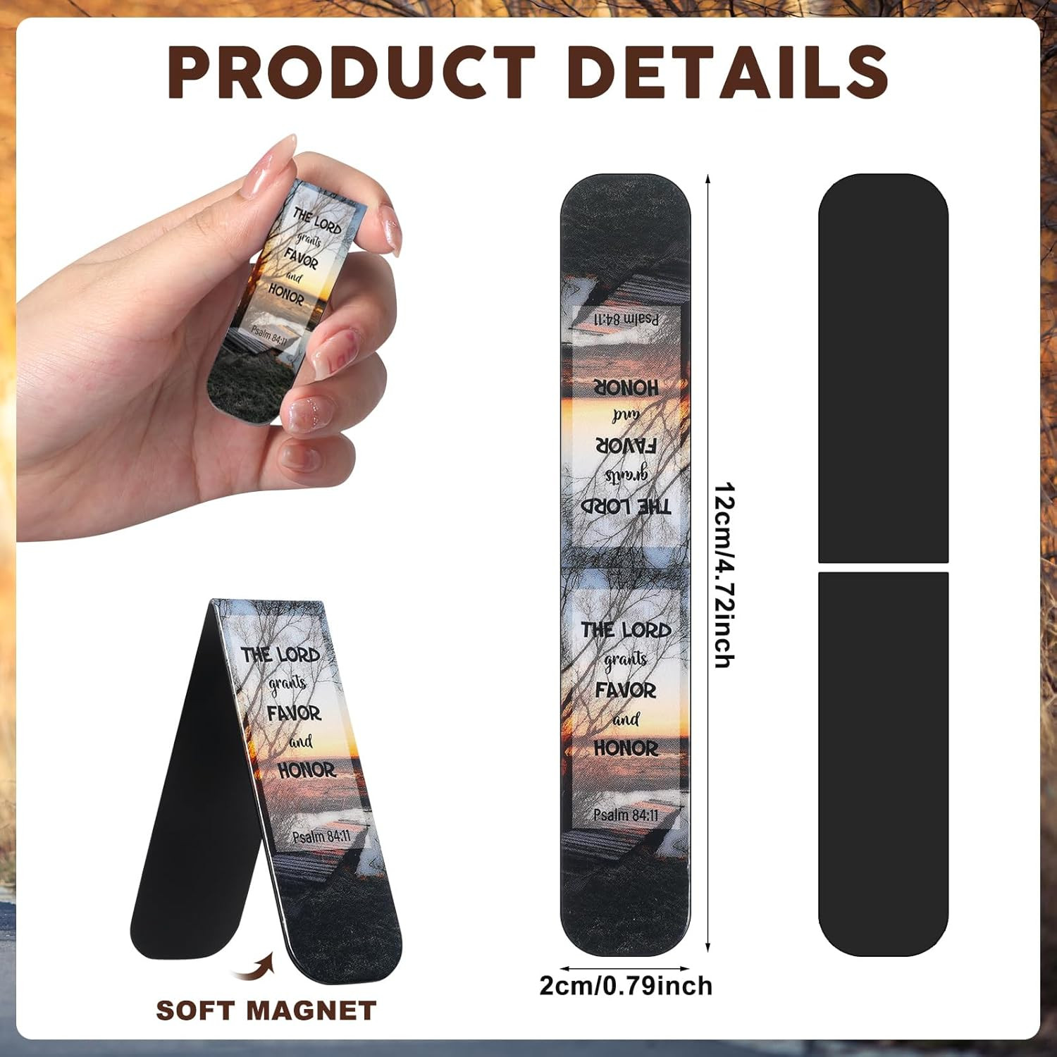 48 Pcs Bible Verse Magnetic Christian Bookmarks, 0.8X4.7In Inspirational Scriptu