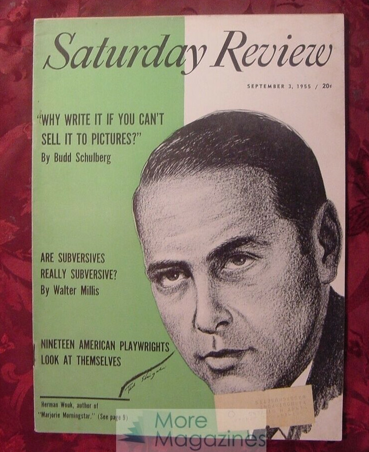 Saturday Review September 3 1955 HERMAN WOUK BUDD SCHULBERG IRWIN EDMAN