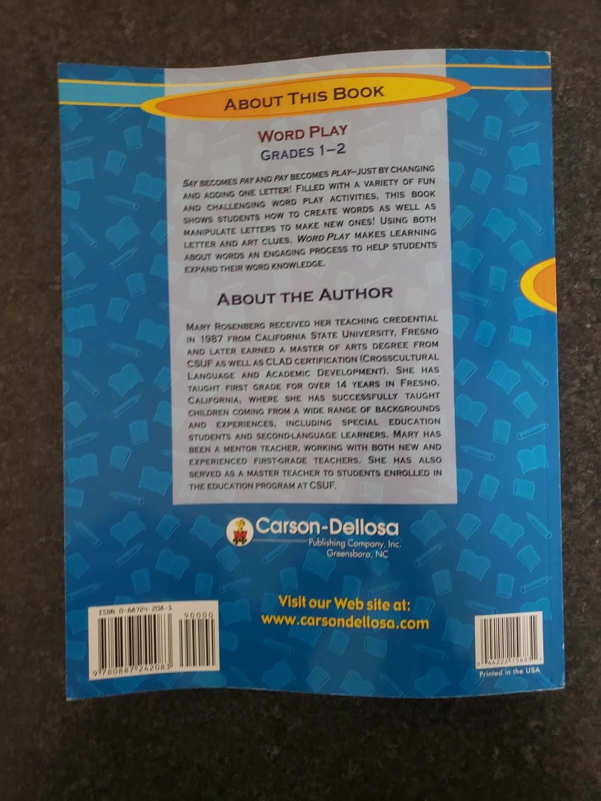 Word Play Grades 1-2 NEW Carson-Dellosa Skills for Success 100+ Reproducible Vg+