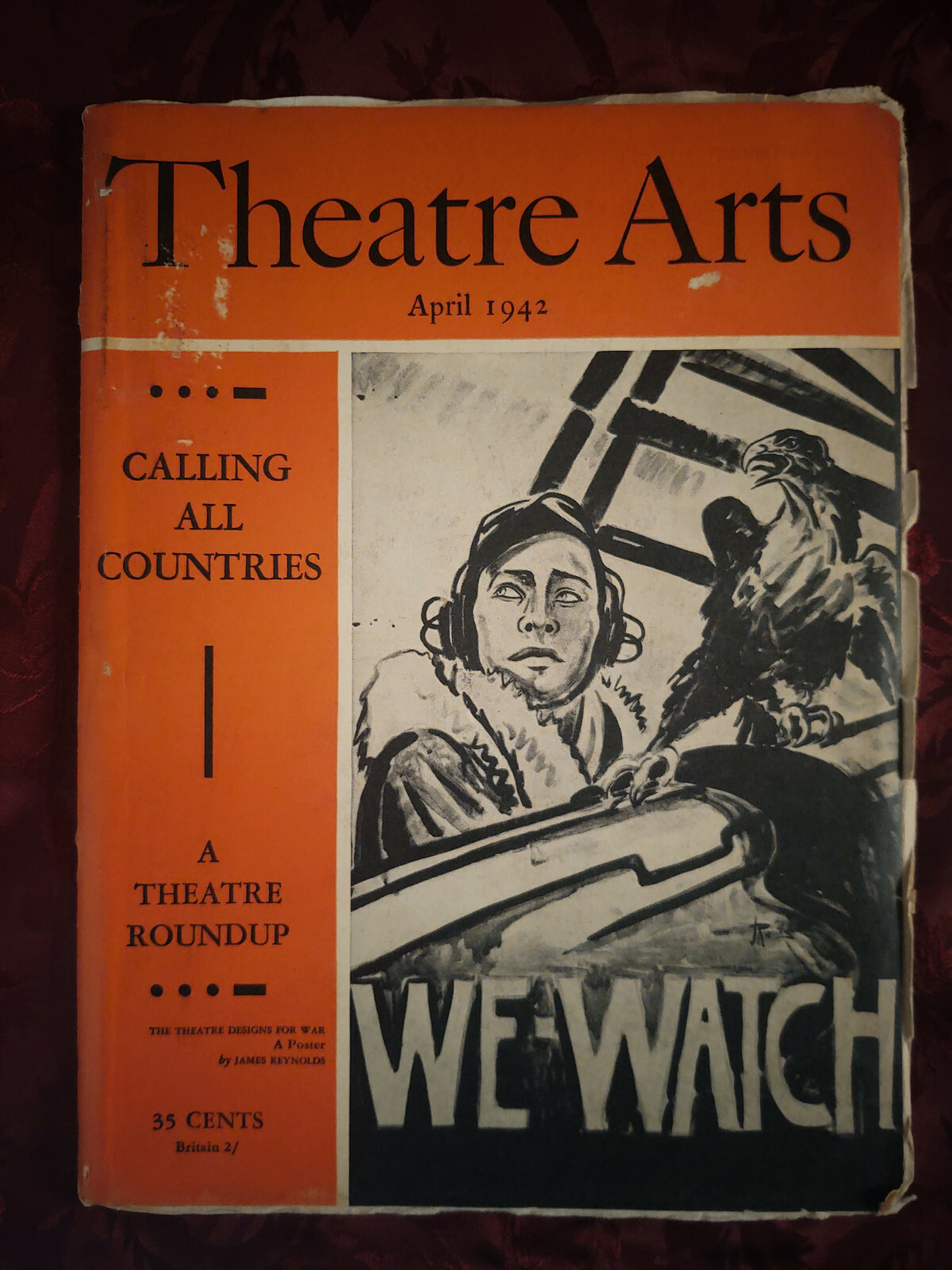 THEATRE ARTS April 1942 WWII Poster James Reynolds Gil Vicente Simon Lissim