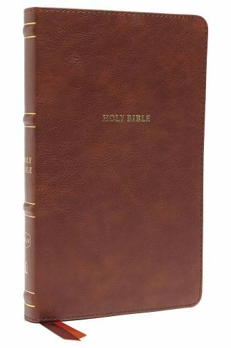NKJV, Thinline Bible, Leathersoft, Brown, Red Letter, Comfort Print: Holy Bible,
