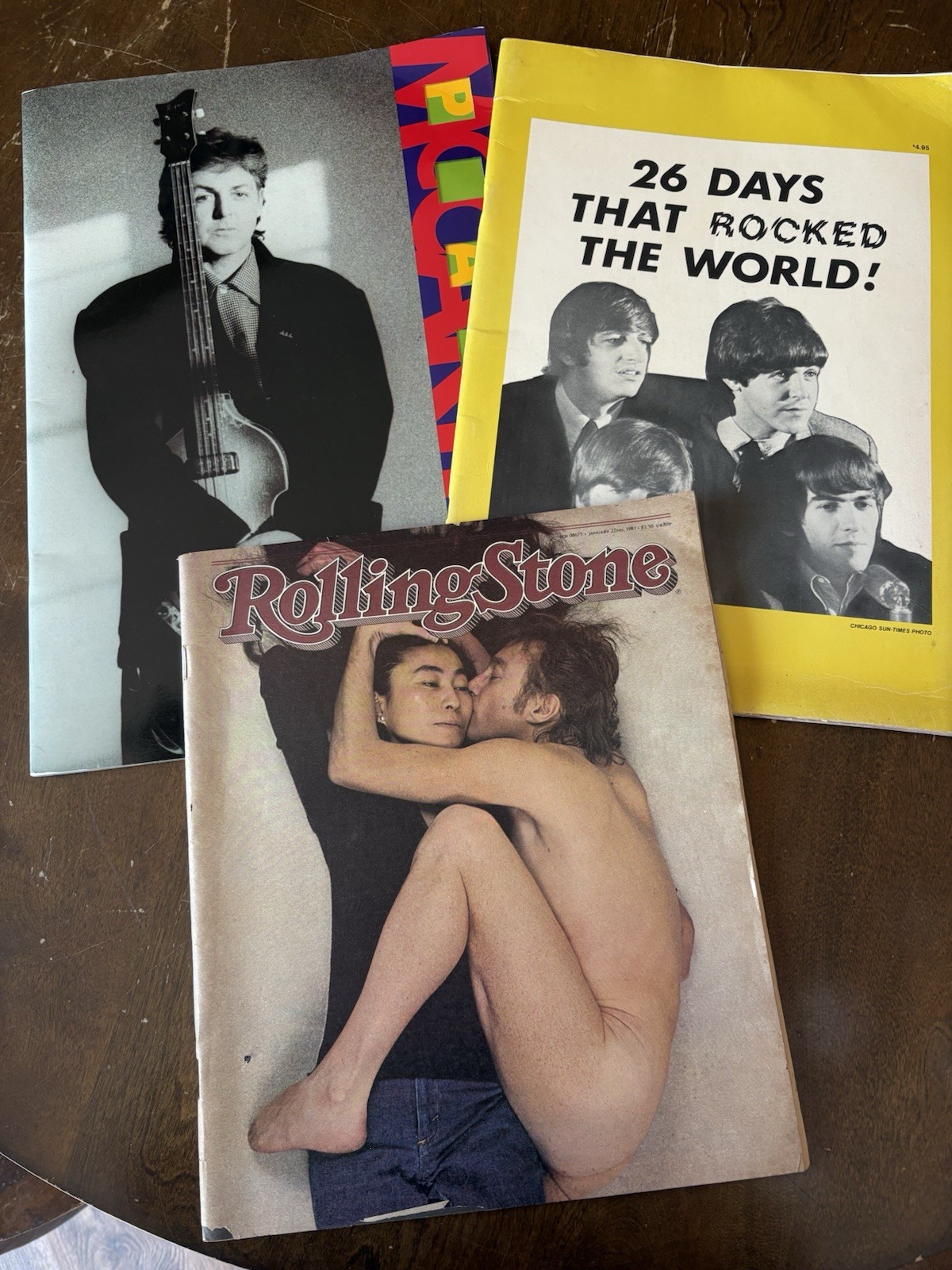 Rolling Stone John Lennon 01/22/81, Paul McCartney Tour Program, Beatles 26 Days