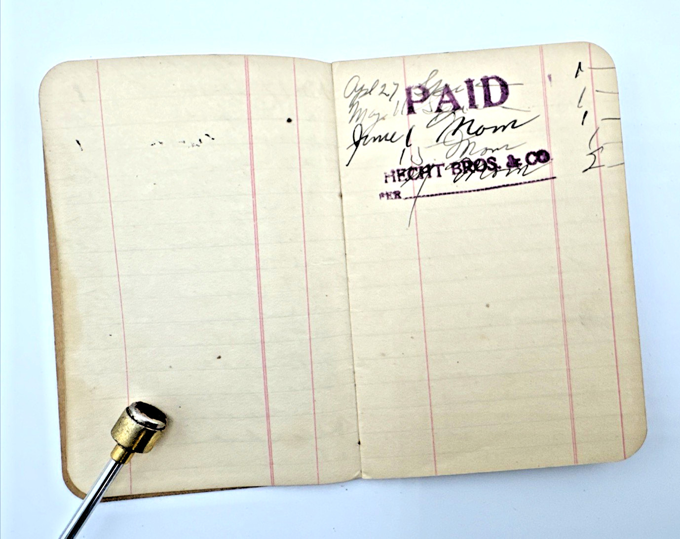 Baltimore MD HECHT BROS. & CO. 1909 Personal Store Ledger Book Antique