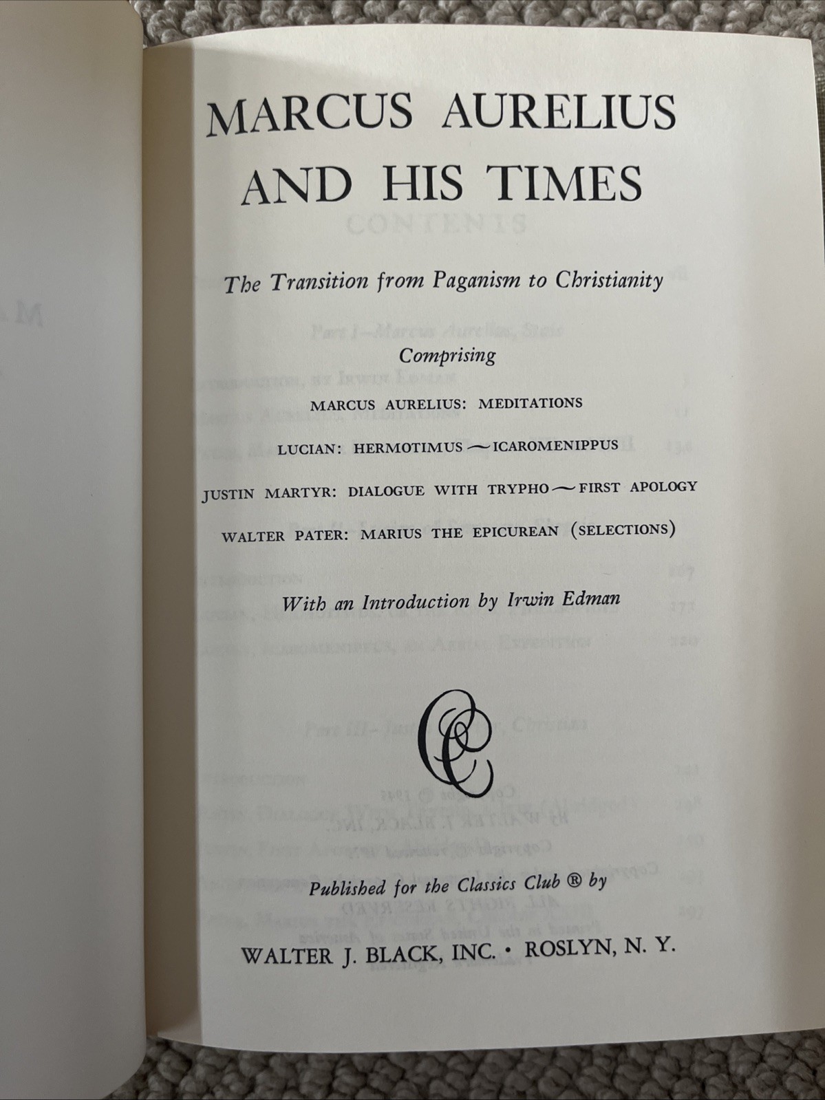 Marcus Aurelius Meditations VTG Classics Club ’45 WWII Era Rare Exc Condition HC