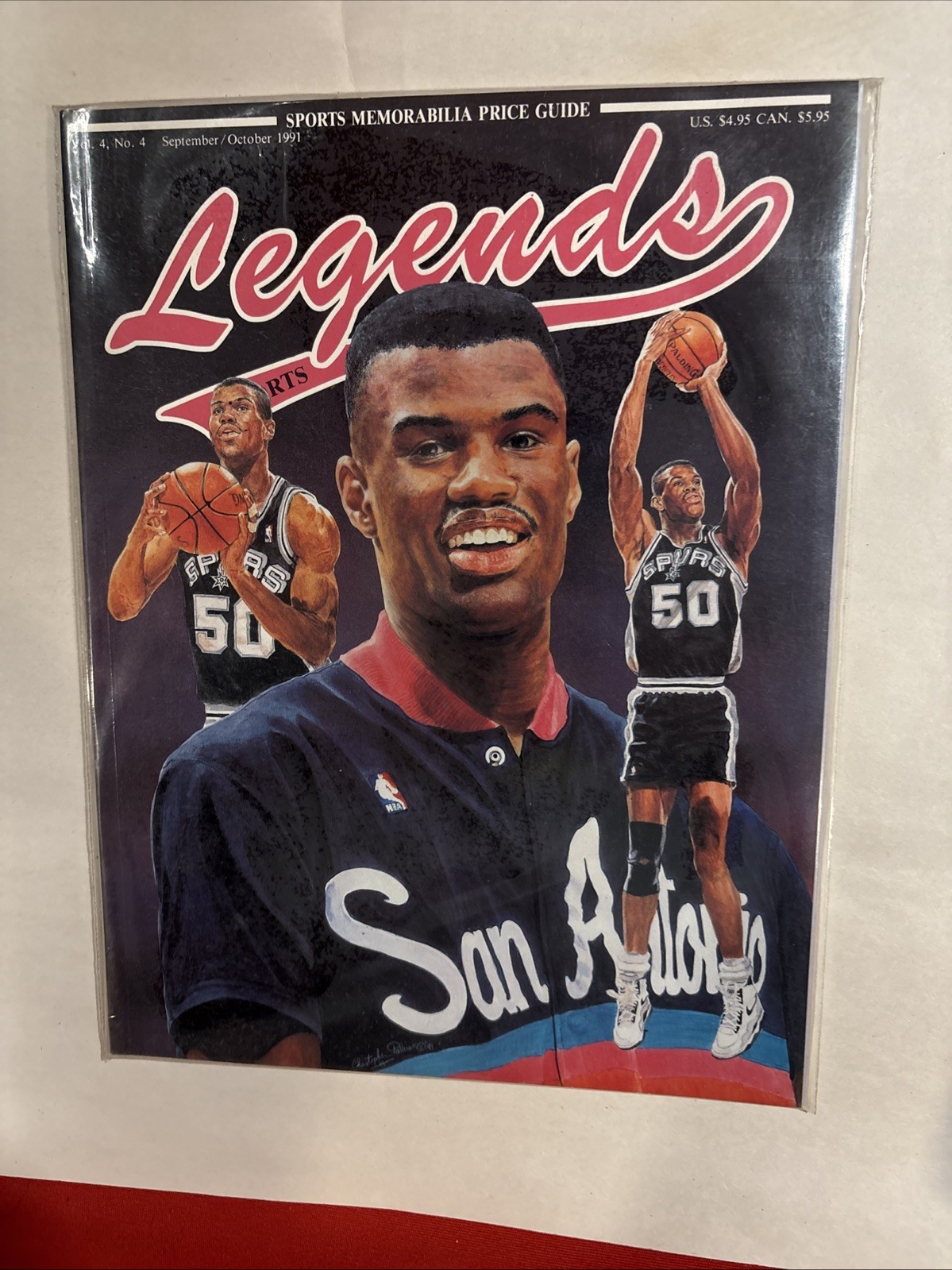 DAVID ROBINSON LEGENDS Sports Memorabilia Magazine SILVER Sept/Oct 1991 Vol 4 #4