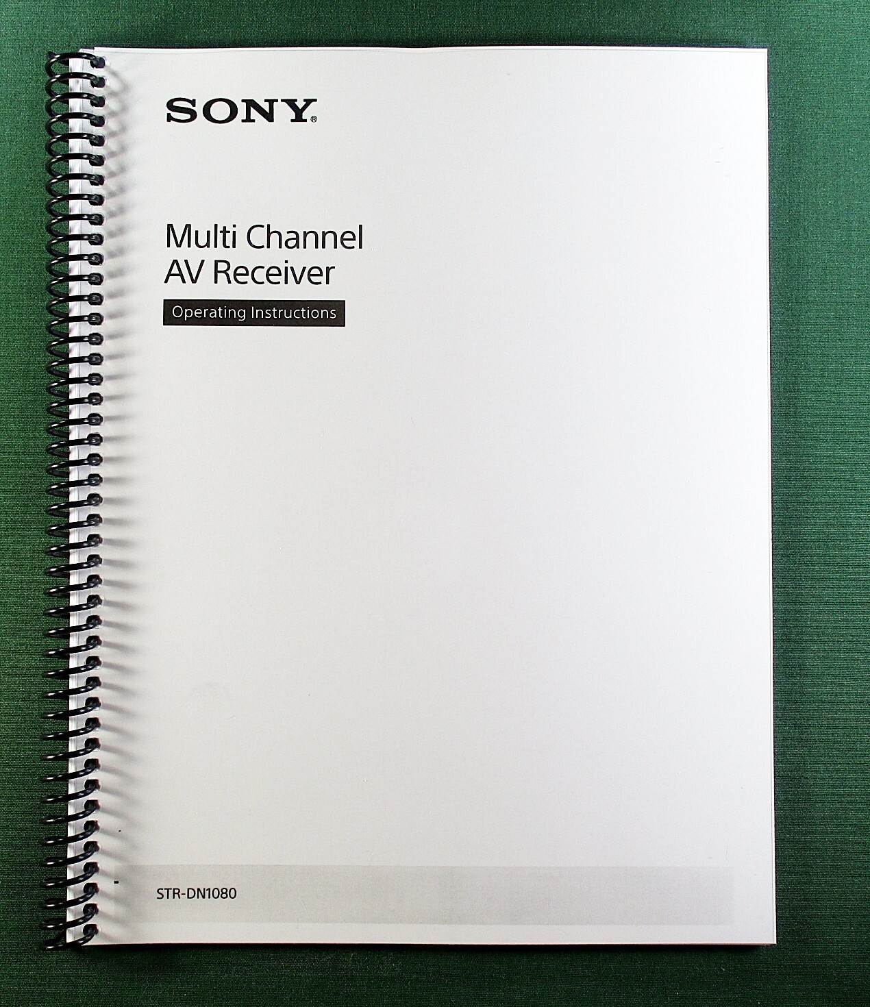 Sony STR-DN1080 Instruction Manual: 72 Pages & Protective Covers!