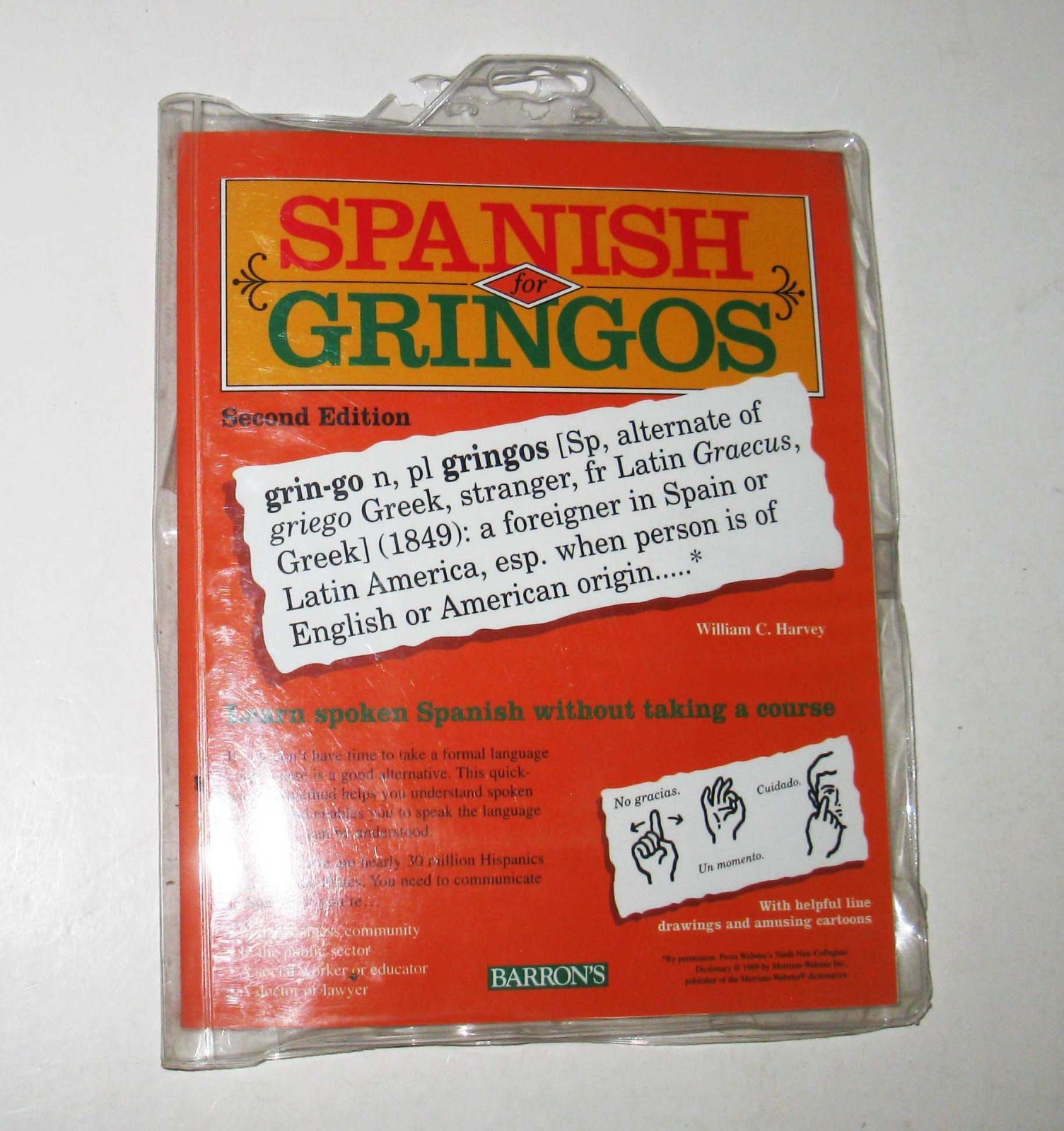 Spanish For Gringos Audiobook Set Book Cassette Tapes Barron’s 1989 Language