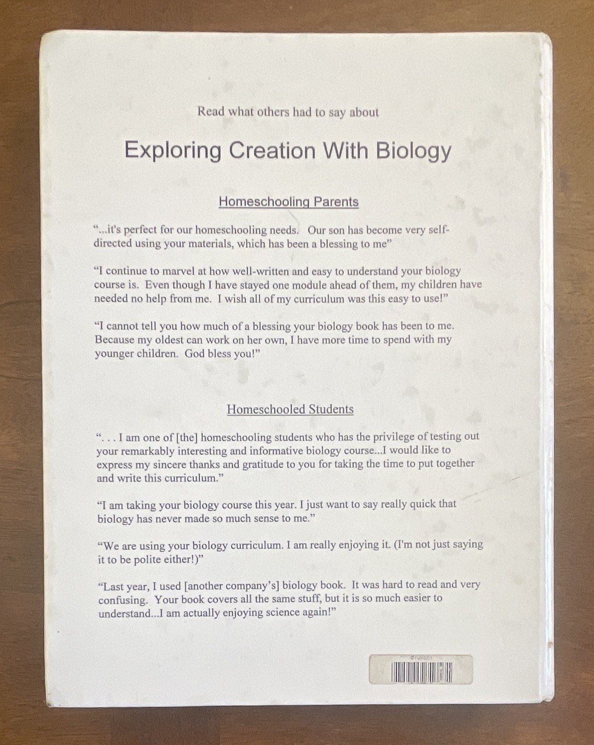 Apologia Exploring Creation With Biology 1998 Wile Durnell High School Textbook