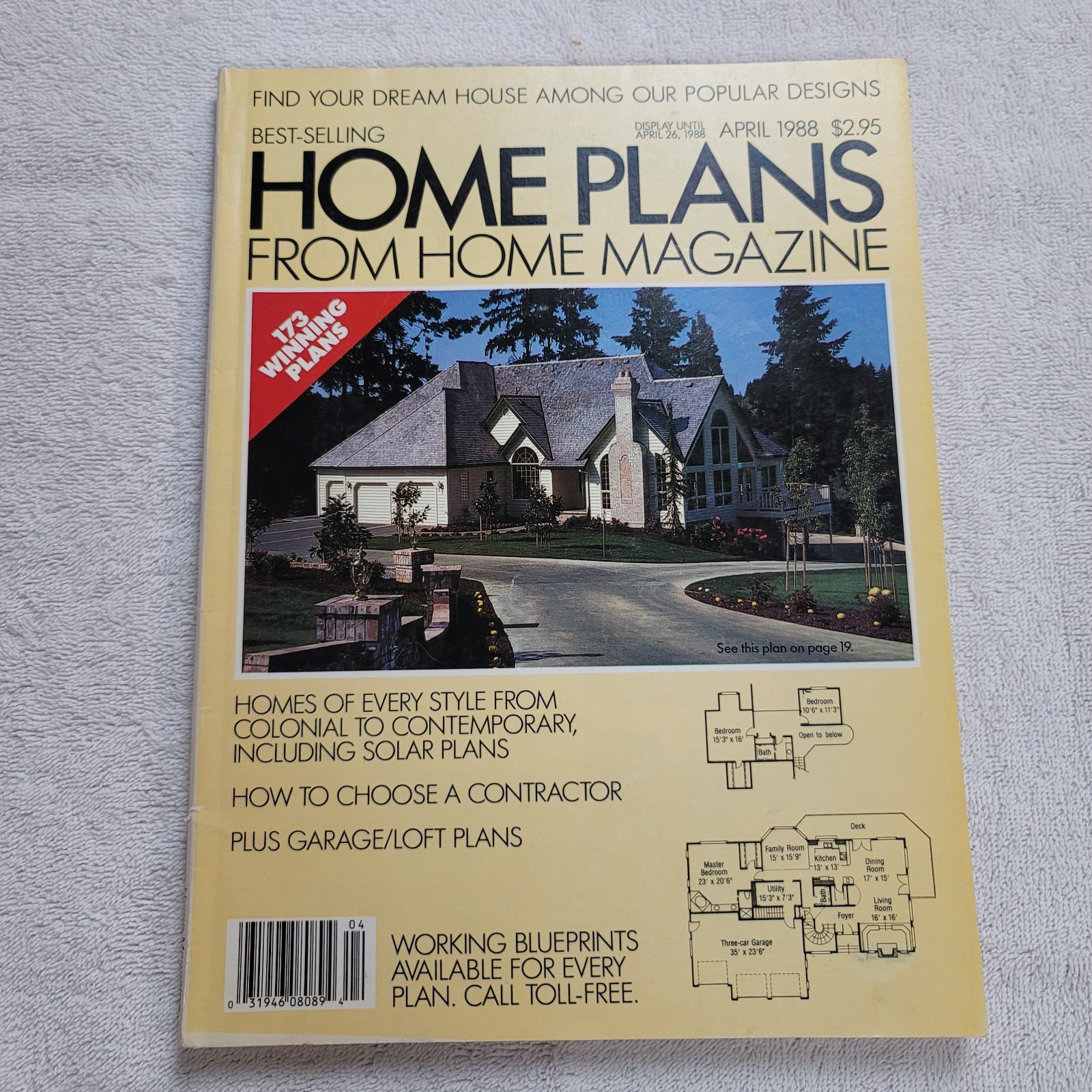 Best Selling HOME PLANS From Home Magazine – April 1988 – 190 Pages