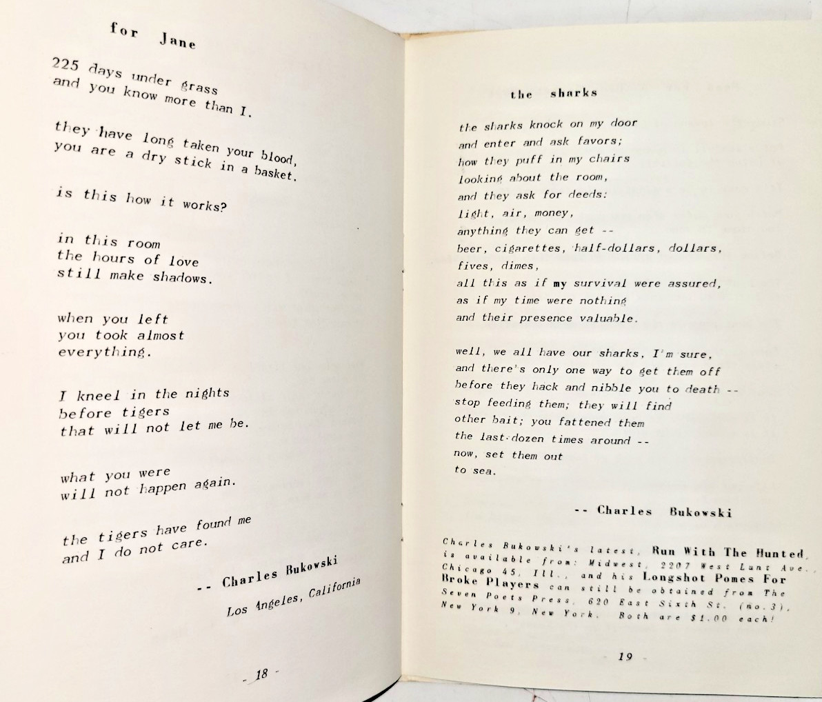 Wormwood Review 8 1962 Bukowski For Jane 1st Russell Edson Signed Moffitt