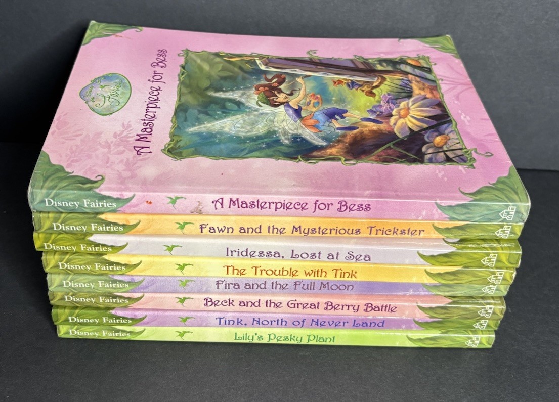 8 Disney Fairies Tales of Pixie Hollow Books Paperback Bess Tink Fawn Lily Beck