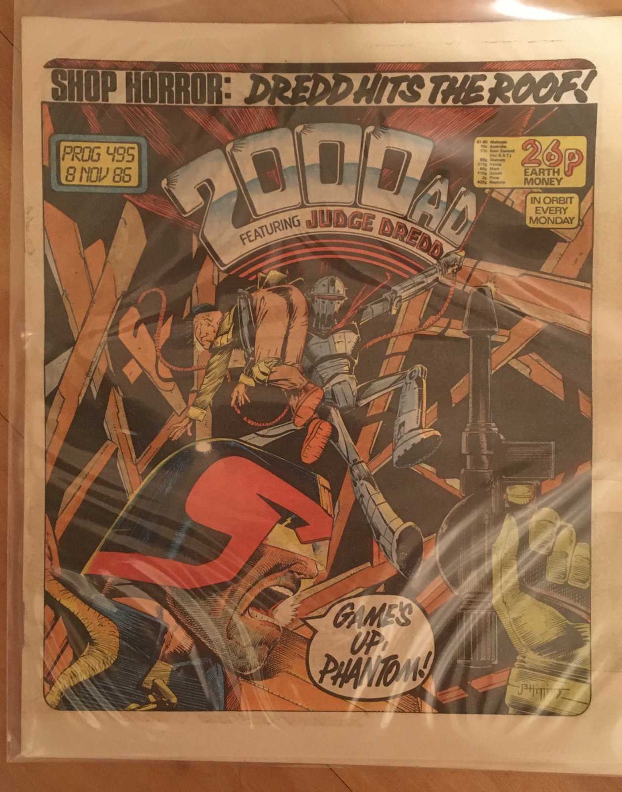 2000 AD comic issues 493 494 495 496 497 Judge Dredd Slaine Ace Trucking 1986