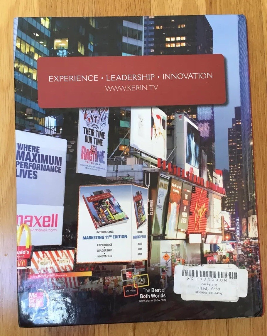 Marketing by Kerin, Hartley, Rudelius Eleventh Edition Hardcover 2012