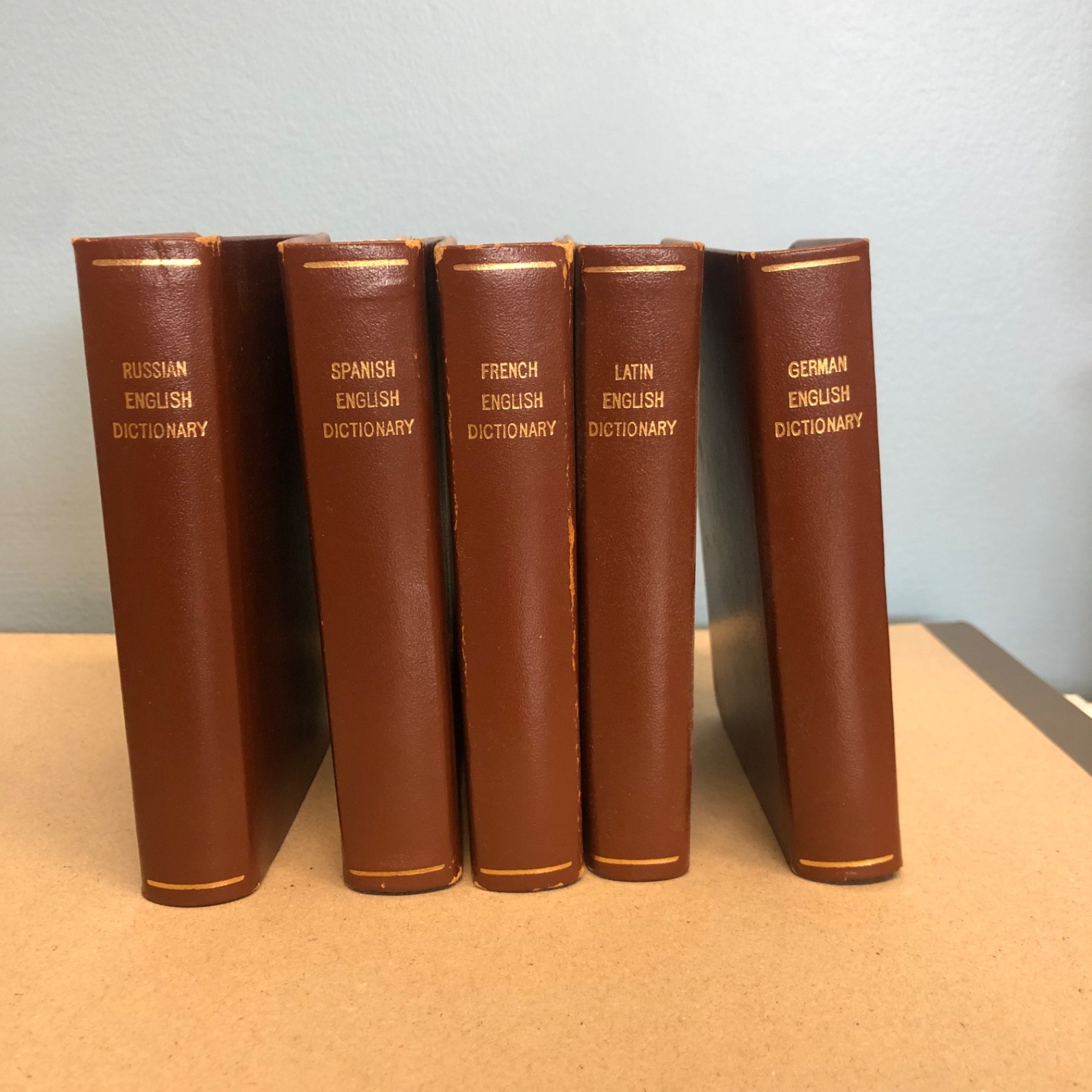 Vintage Collins Gem Russian Latin German Italian French Spanish Dictionary Set