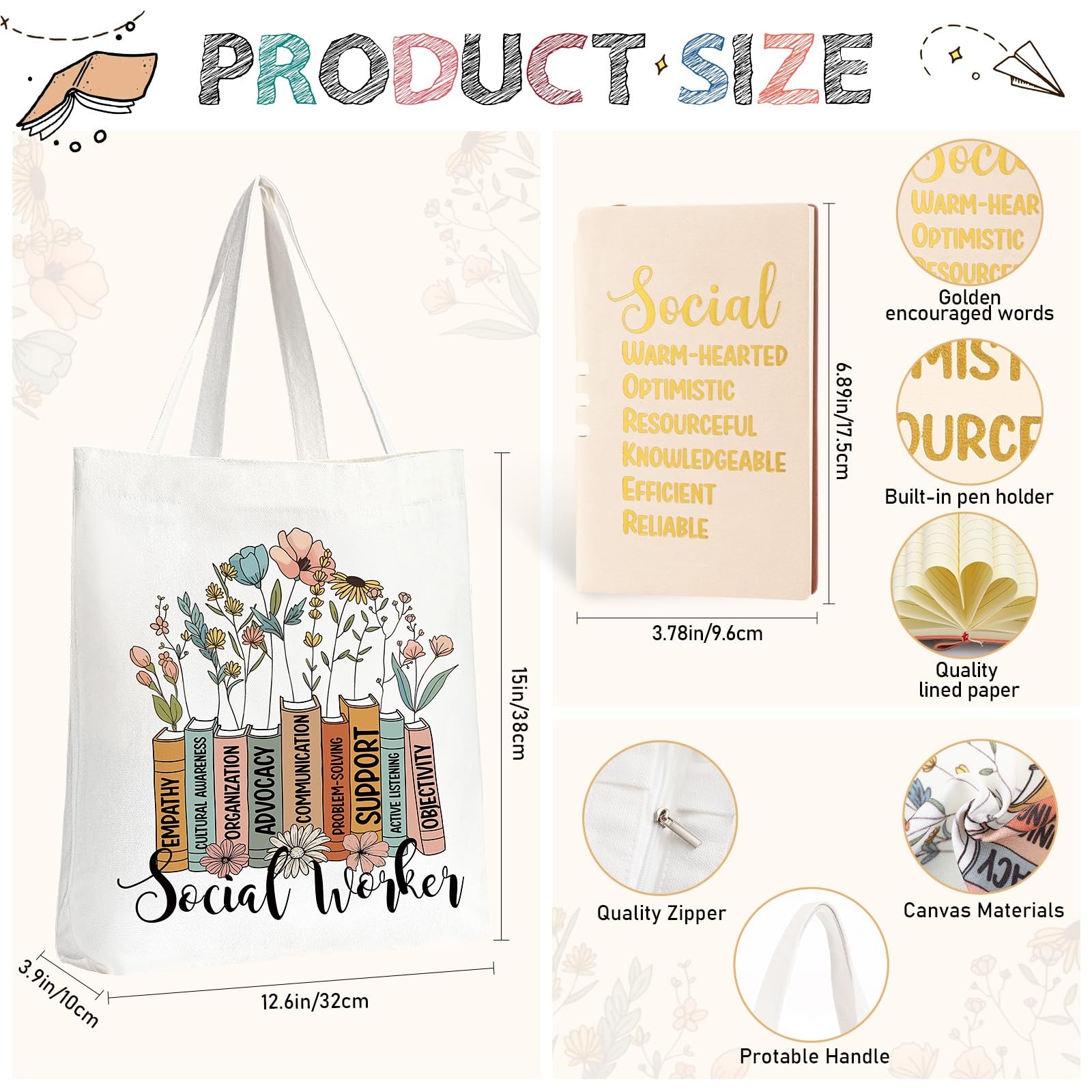 3 Pcs Social Worker Graduation Gift for Women Include 20 oz Tumbler Cup Canva…