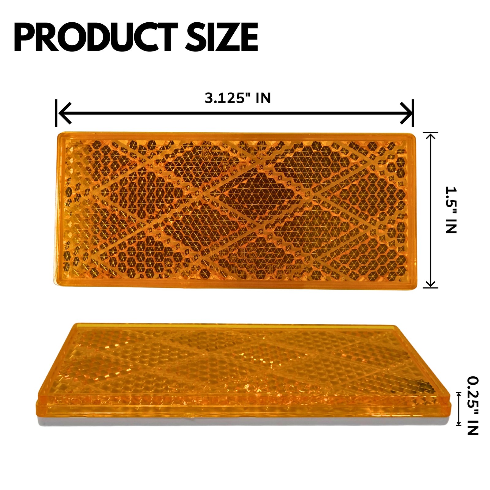 3-1/8″ Rectangular Stick-On Reflector for Trailers, Trucks, Boats, RVs, SUVs