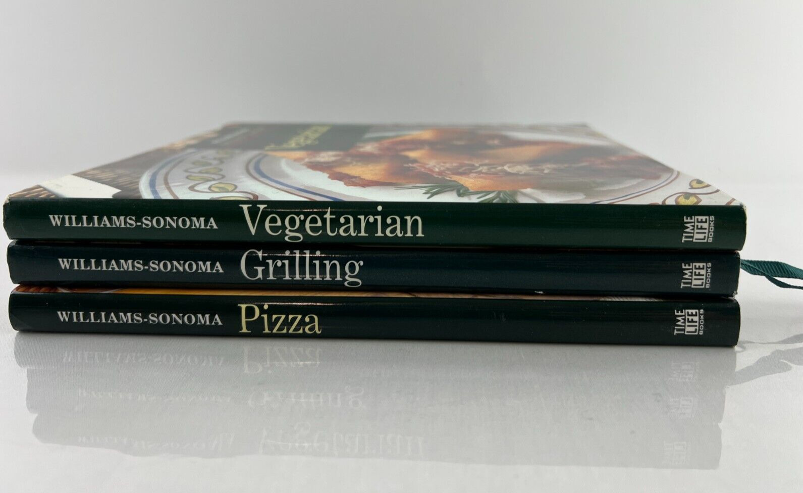 Lot Of 3 Williams Sonoma Kitchen Library Hardcover Cookbooks, Pizza, Vegetarian