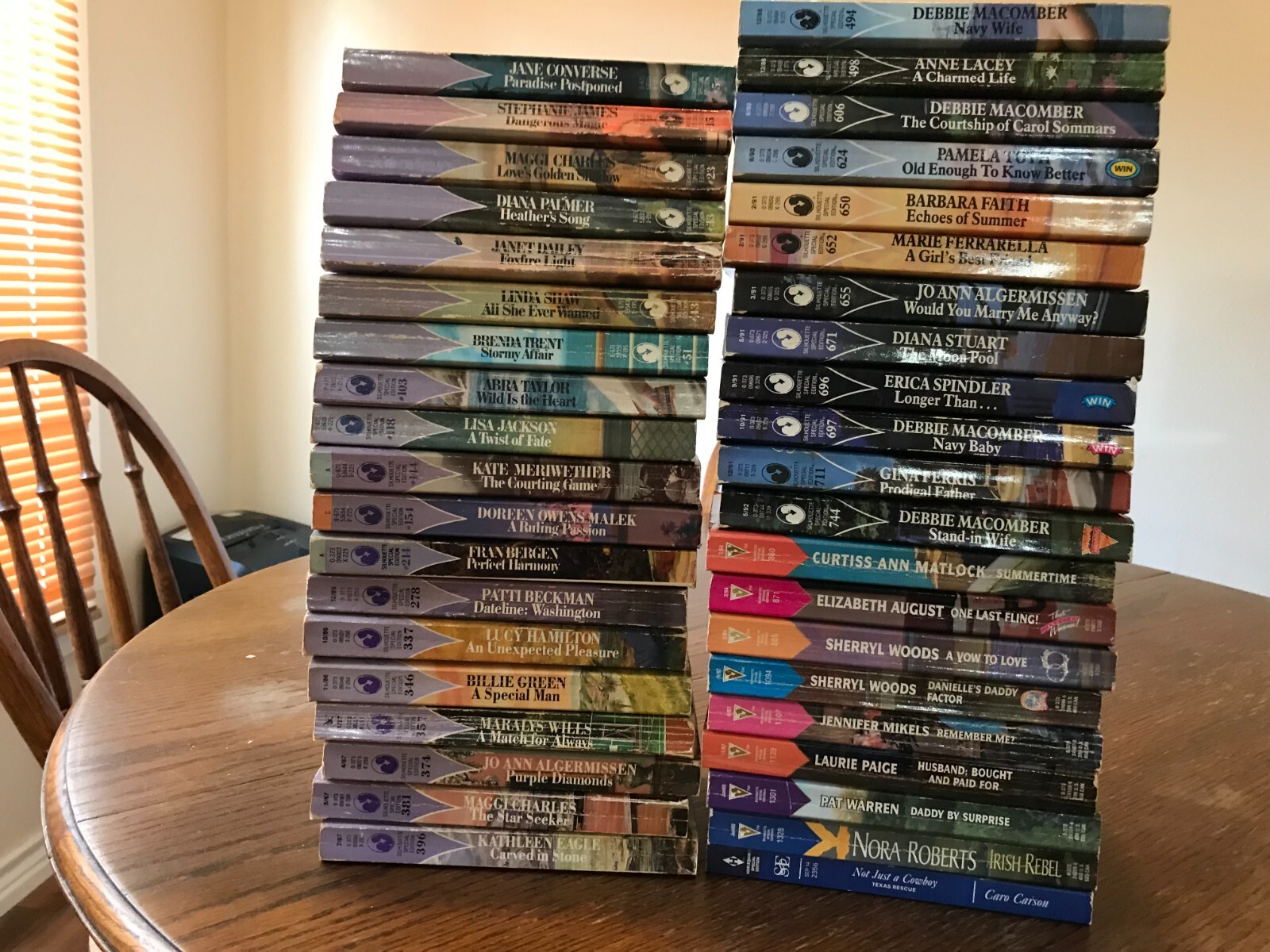 40 Silhouette Special Edition Romance Novels (Listed by Number, Title & Author)