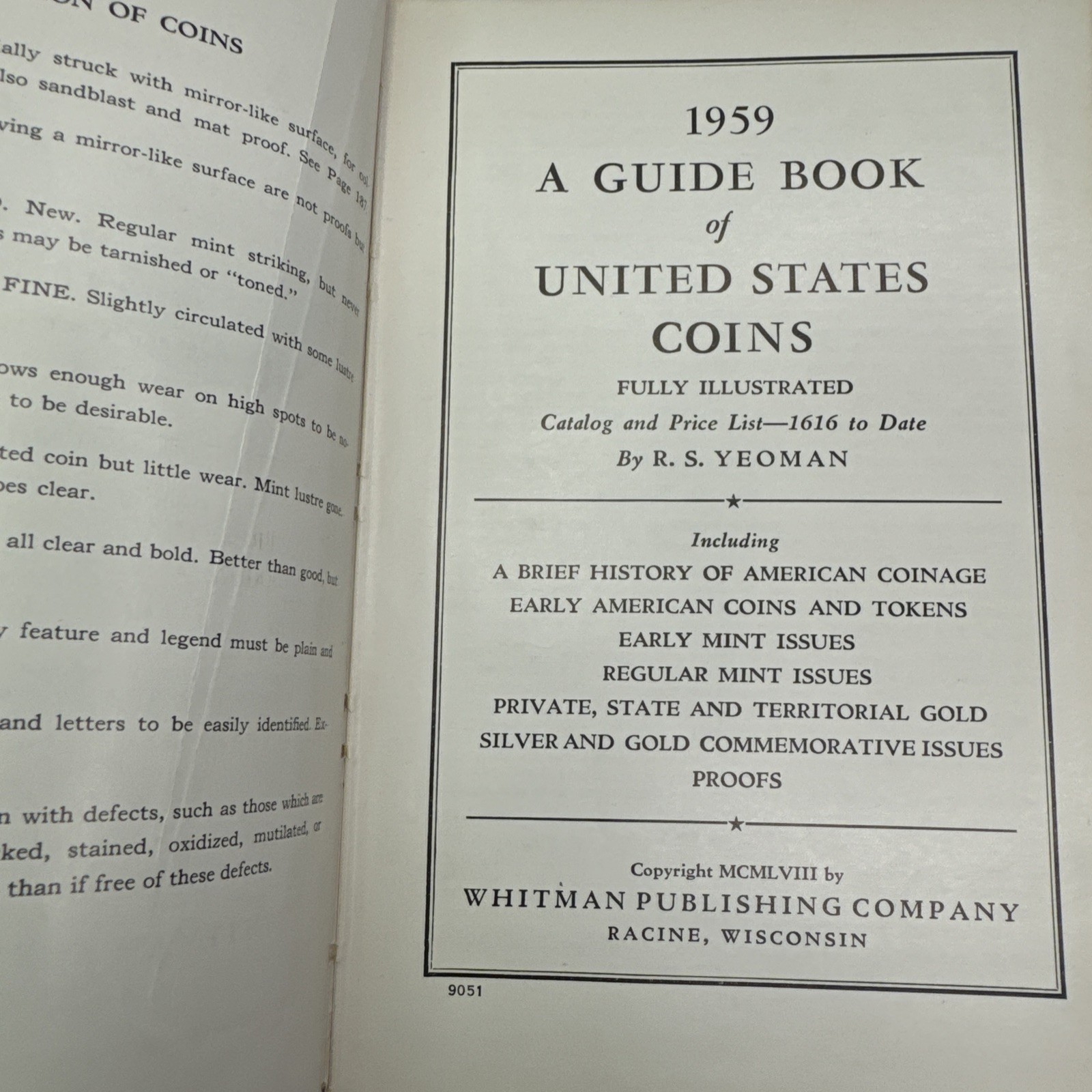 1959 A Guide Book of United States Coins 12th Edition R. S. Yeoman Hardcover