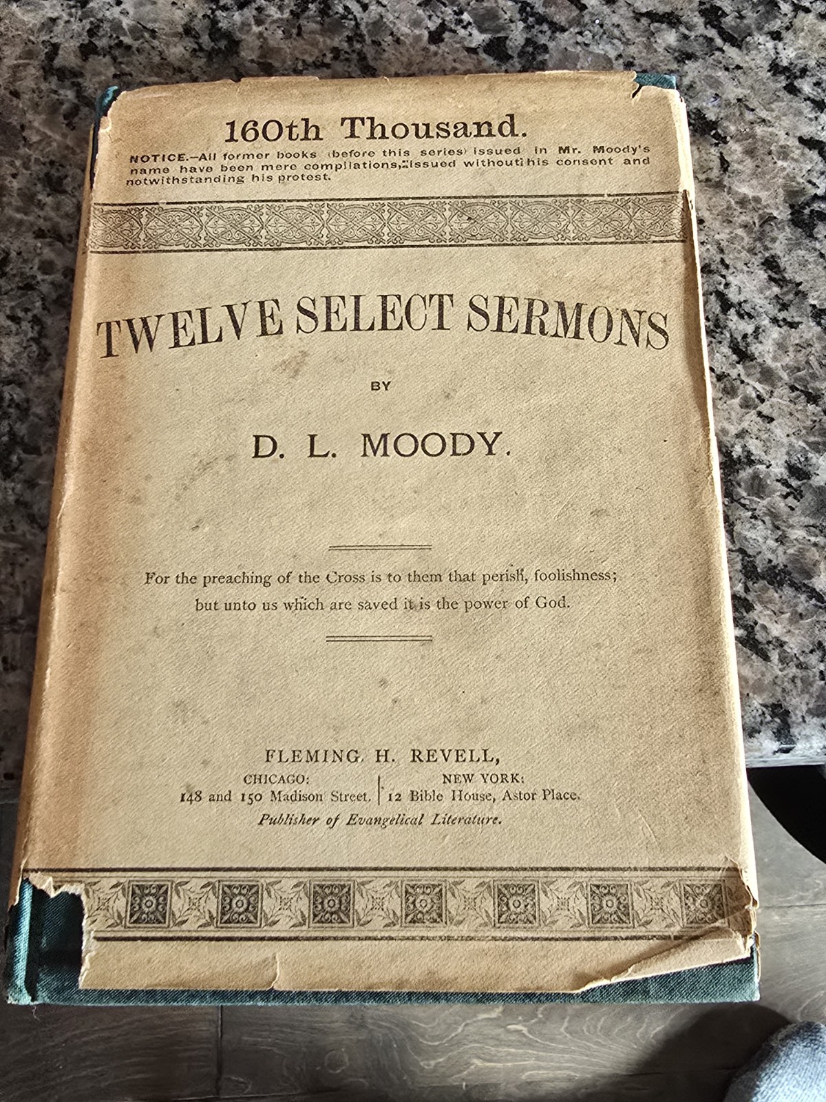 RARE 1881 Twelve Select Sermons Dwight Moody Fleming H. Revell WITH DUST JACKET