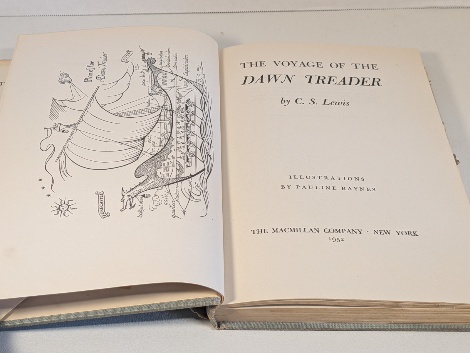 The Voyage of the Dawn Treader 1952 TRUE First US ed 1st print C.S. Lewis HCDJ