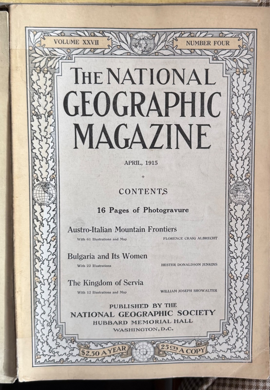 National Geographic Magazine Volume XXVII #4 16 pages of Photogravure!