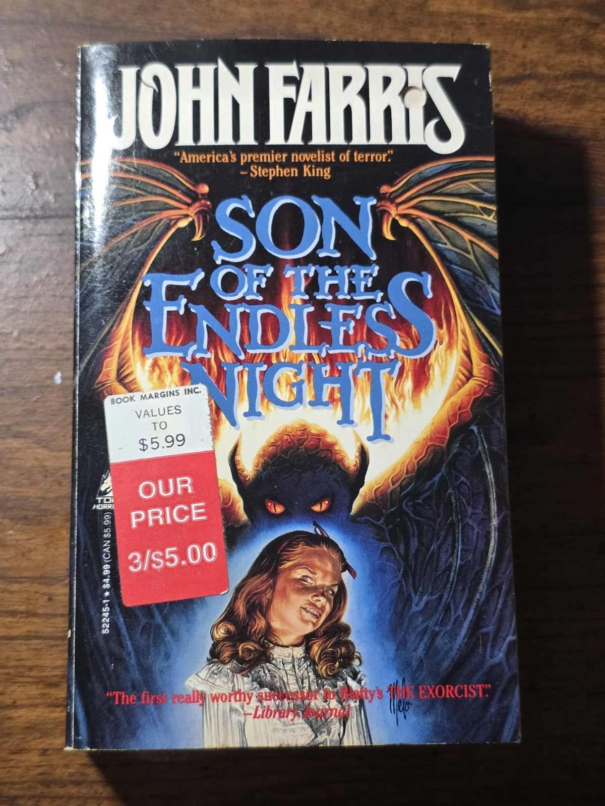 1986 Tor Horror First Printing Son Of The Endless Night John Farris PB -GC