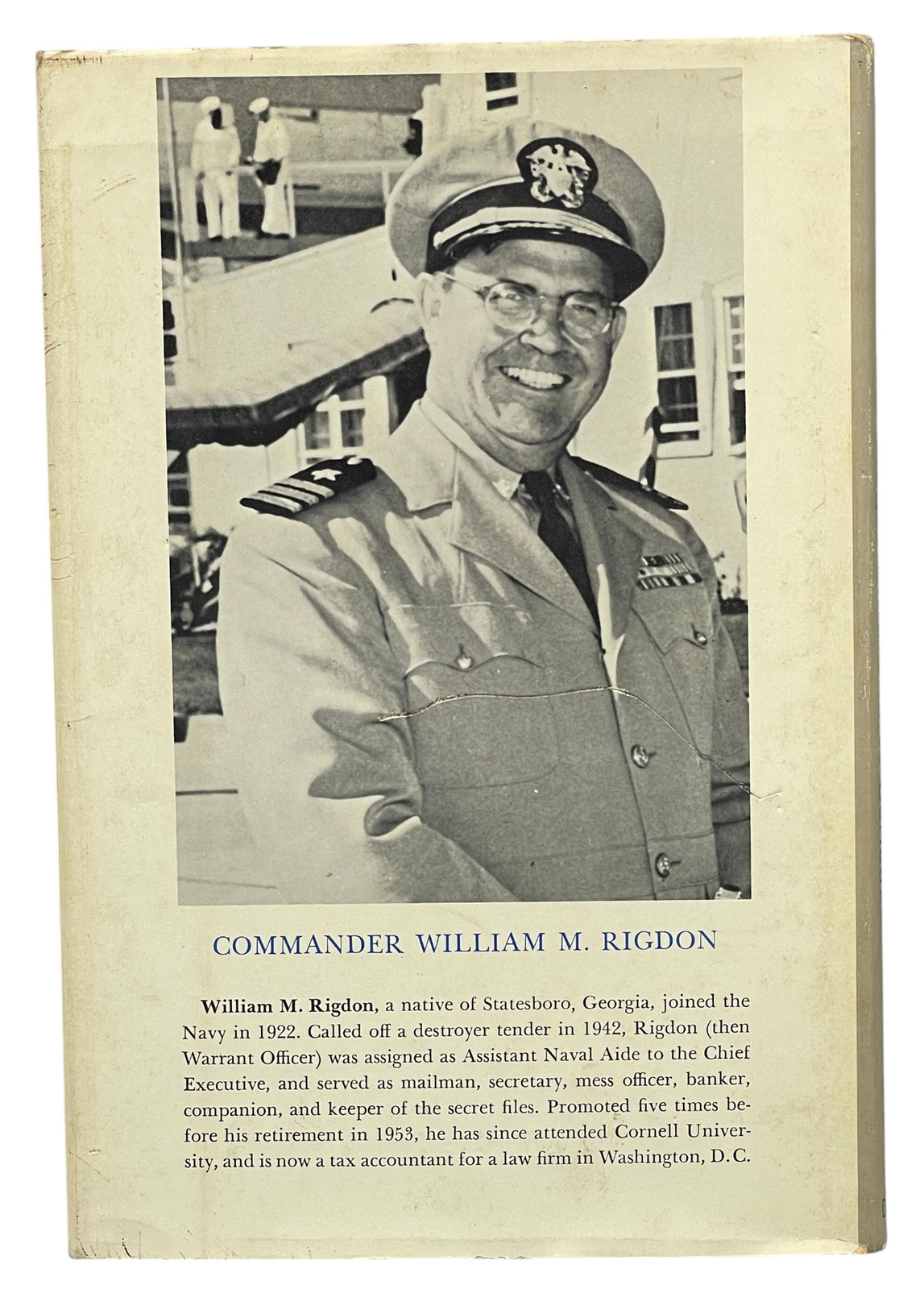 William M RIGDON, James Derieux / White House Sailor Signed 1st Edition 1962