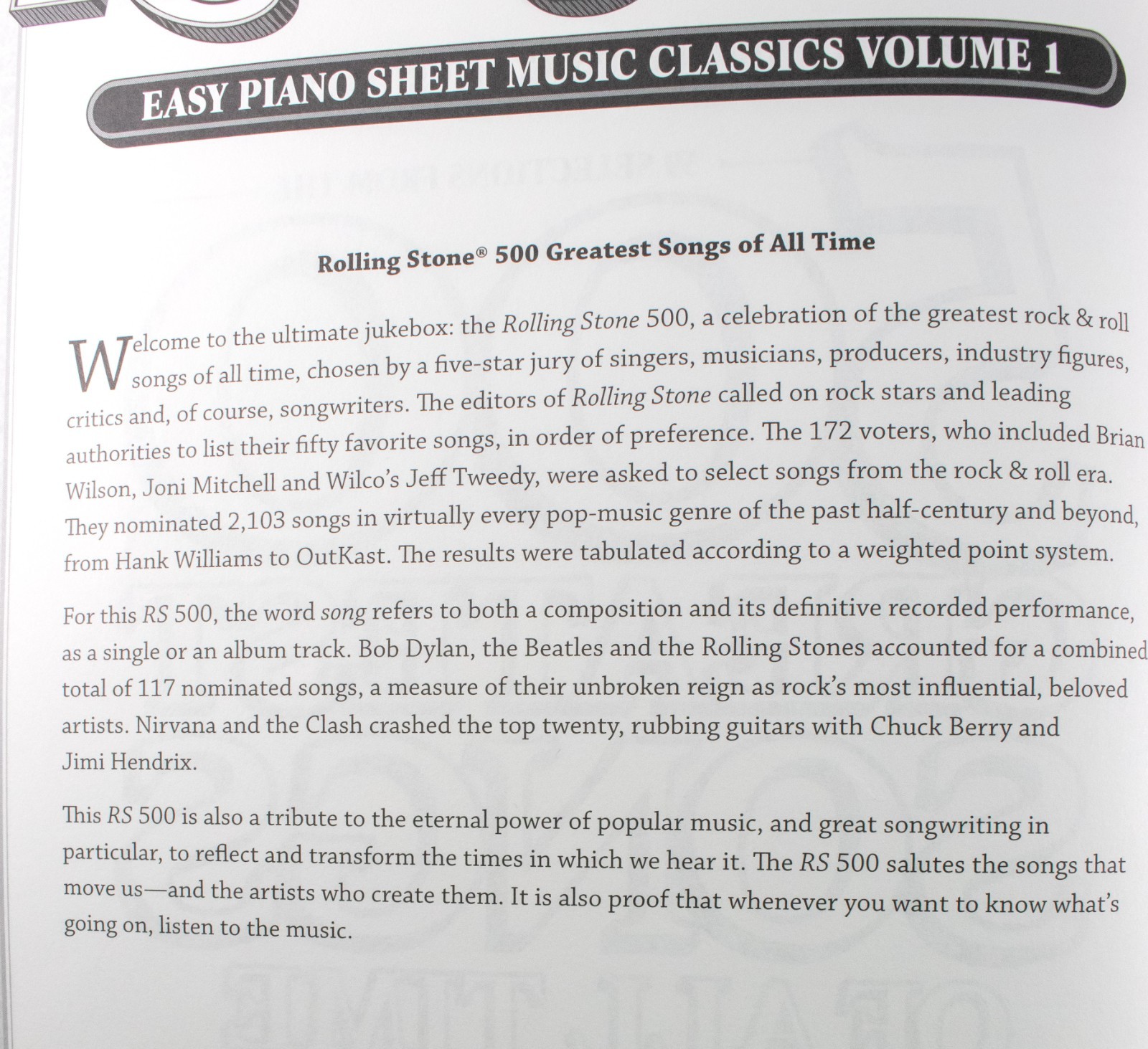 Piano Songbook Rolling Stone Magazine Easy Piano Sheet Music Volume 1 2004