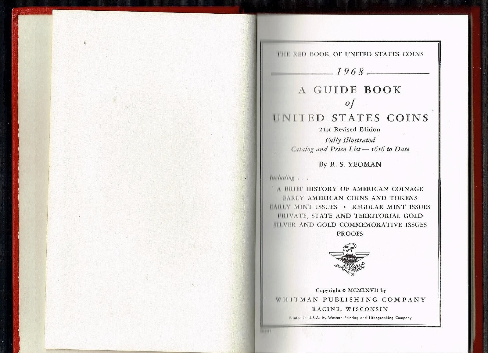 A Guide Book of United States Coins 21st Edition 1968 By R.S Yeoman