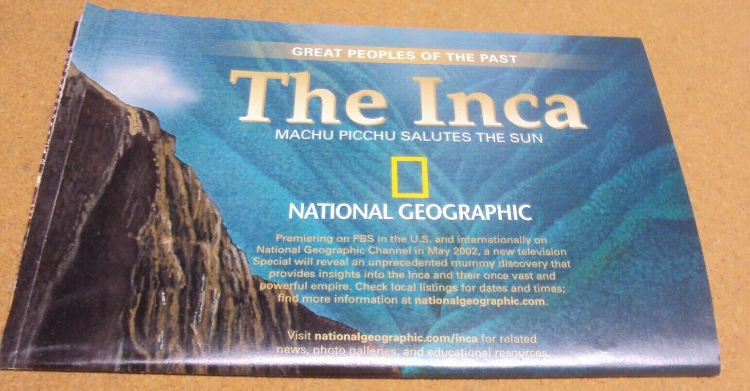 National Geographic May 2002 Map Poster Great Peoples of the Past The Inca