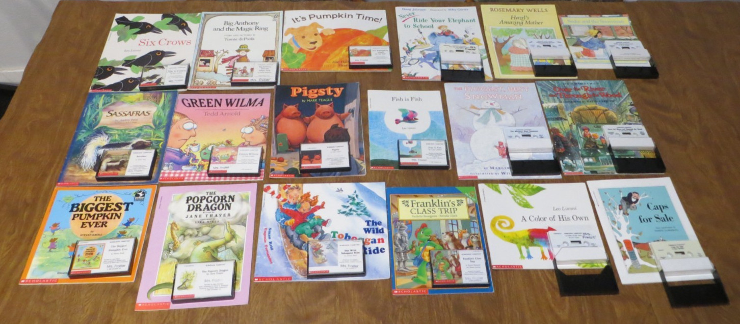 SCHOLASTIC BOOKS & CASSETTES lot of 18 Hazel Franklin Dragon Wilma Pigsty MORE